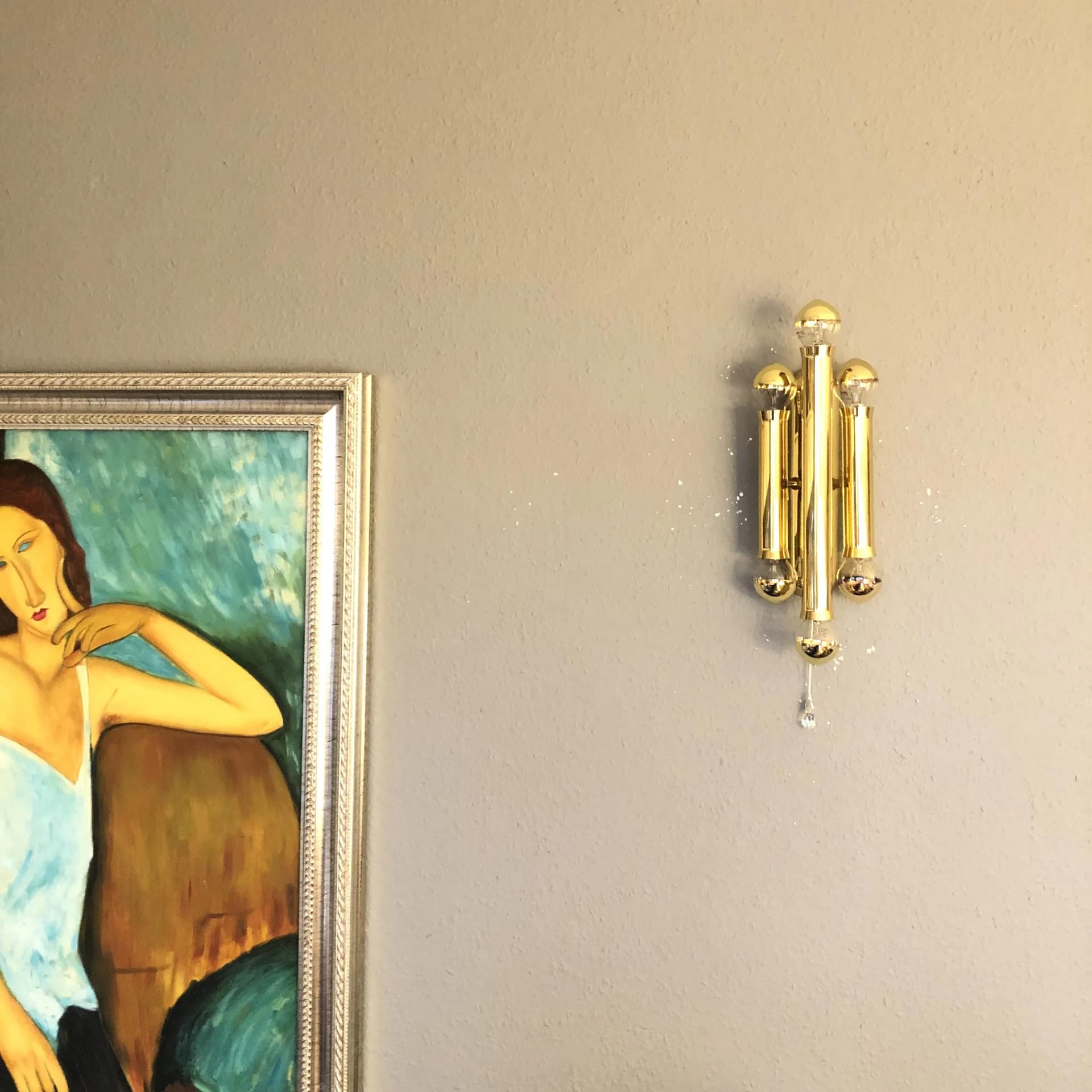 Kinkiet, złoty, mosiądz, Włochy, lata 80. - 28085