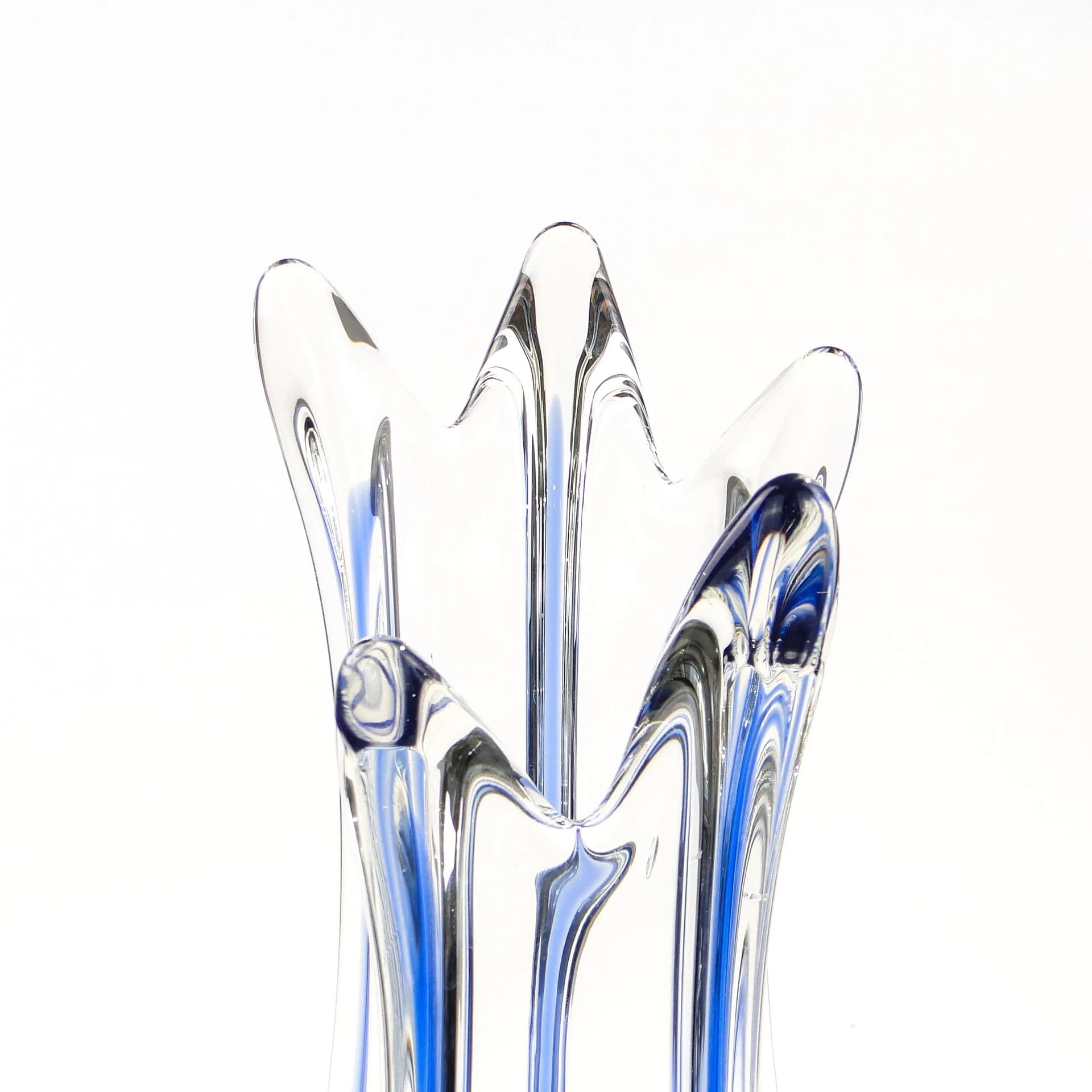 Finger Vase, navy blue glass, Val St Lambert, Belgium, 1960s. - 28330