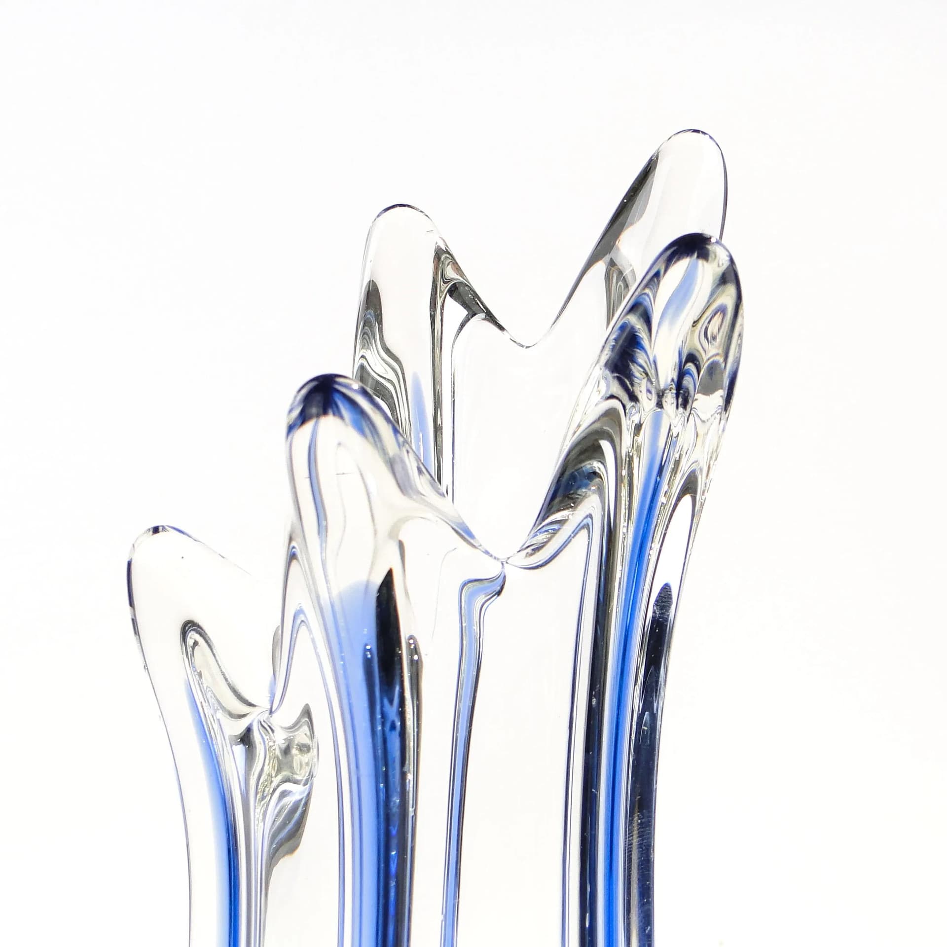 Finger Vase, navy blue glass, Val St Lambert, Belgium, 1960s. - 28329