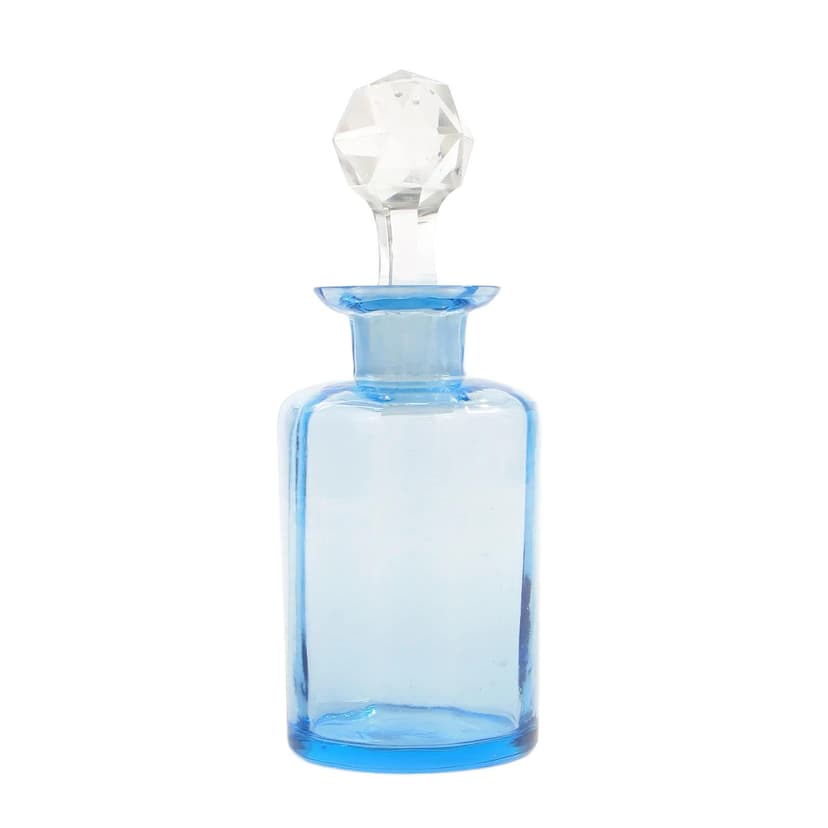 Perfume Bottle, blue crystal, Baccarat, France, early 20th c.