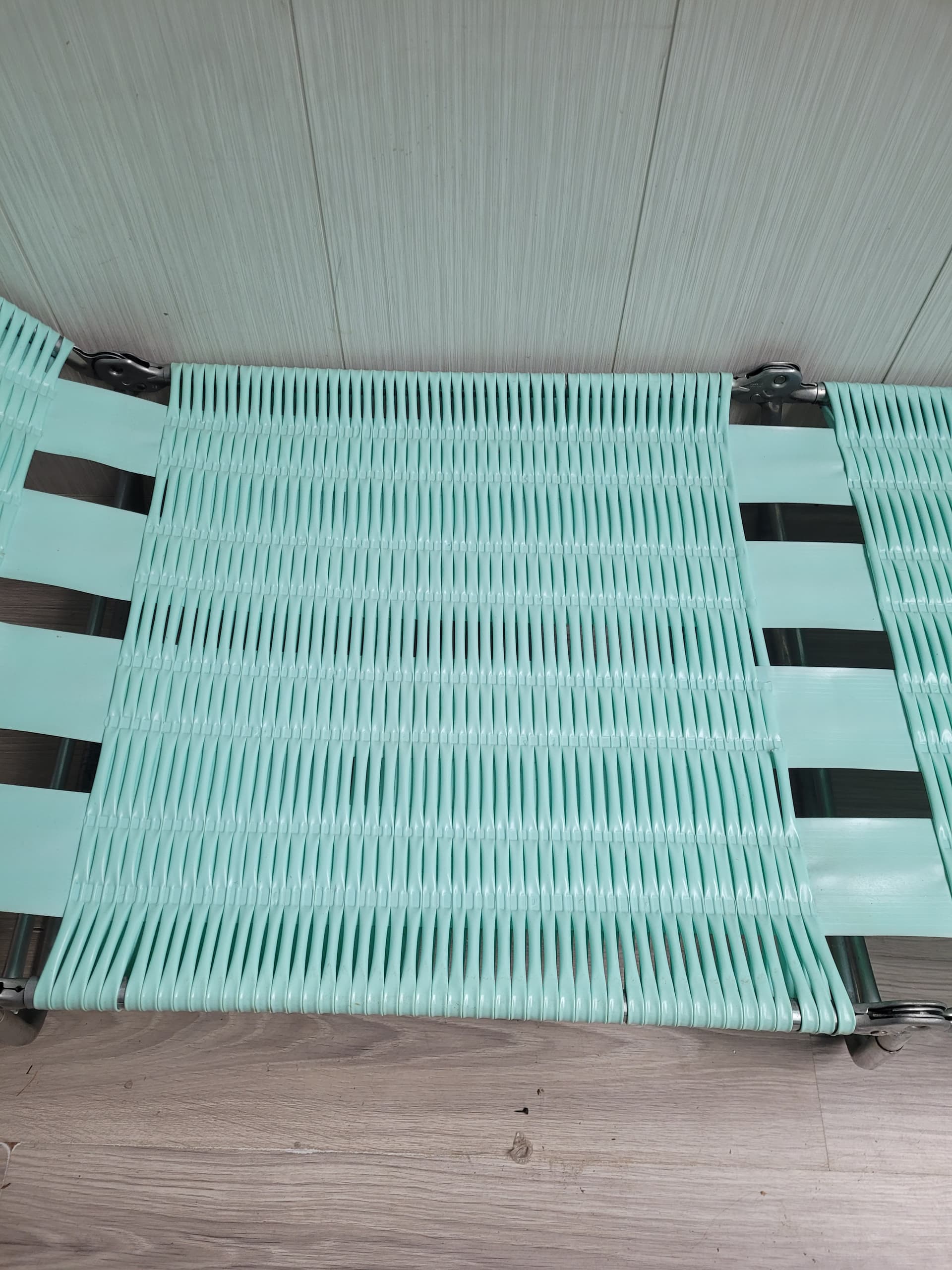 Leżak Spaghetti, mięta, metal, lata 70. - 385175