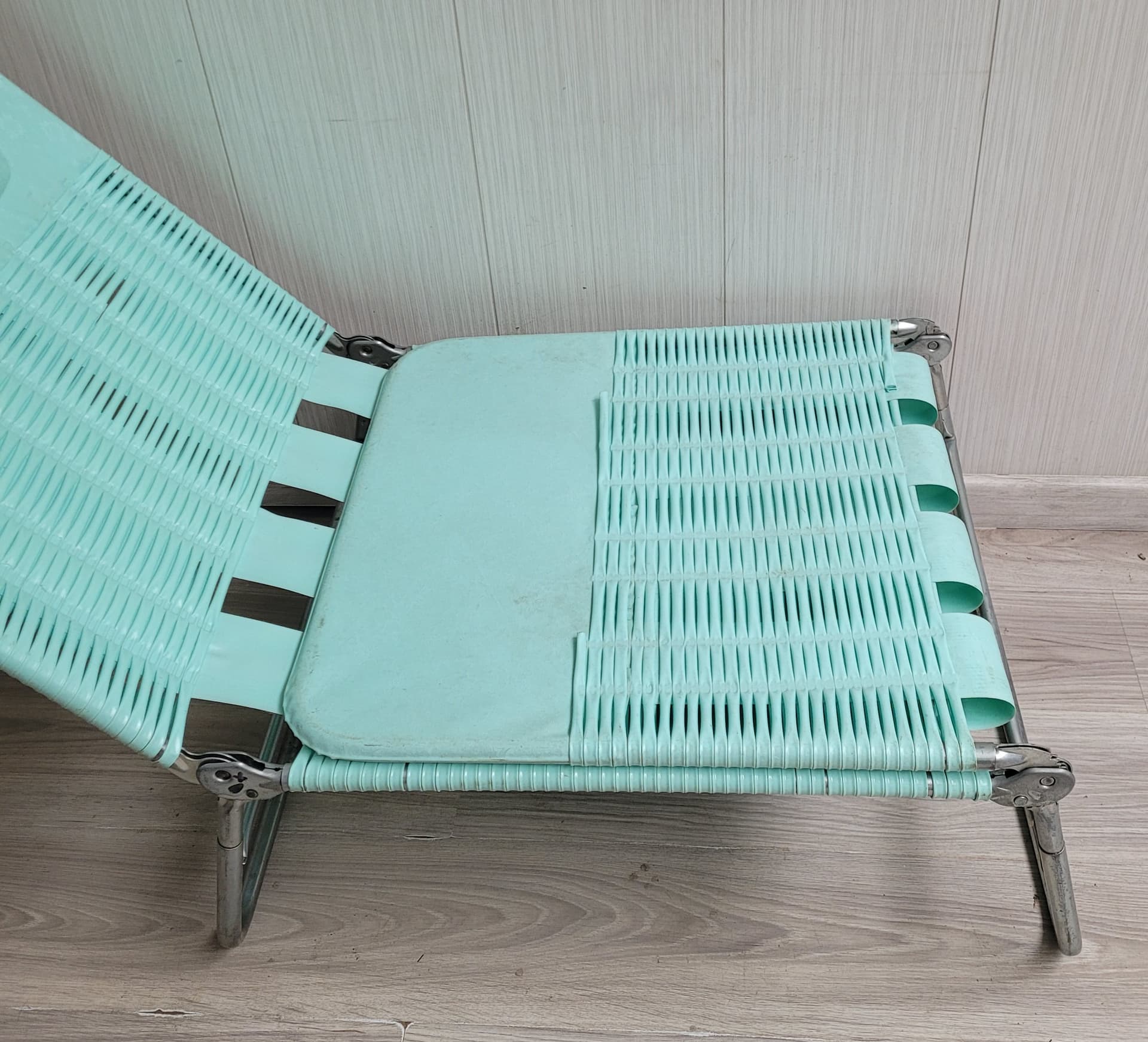 Leżak Spaghetti, mięta, metal, lata 70. - 385164