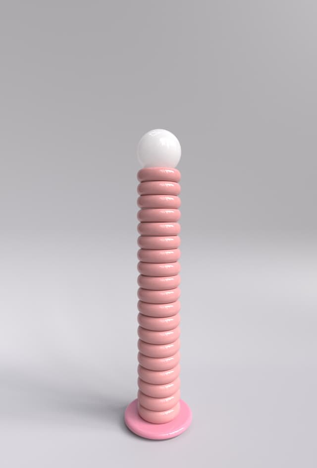 Lampa podłogowa Neso różowy, Nodi Studio - WYMIARY