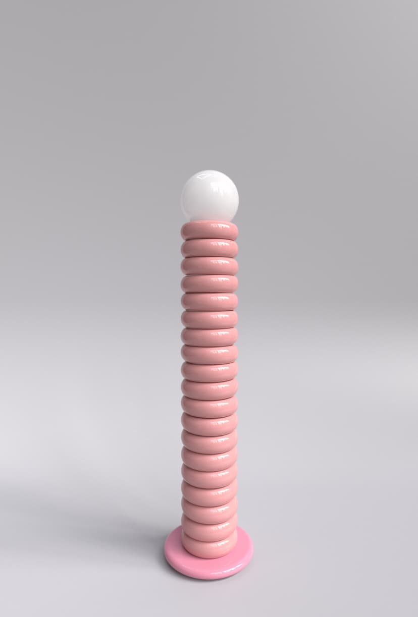 Lampa podłogowa Neso różowy, Nodi Studio