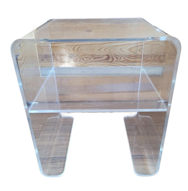 Side Table, Transparent Plexiglass, 1970s - DIMENSION
