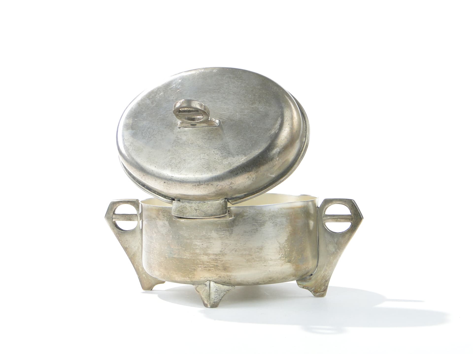 Sugar Bowl Art Deco, silver, plate, Fraget, Poland, 1930s - 385481