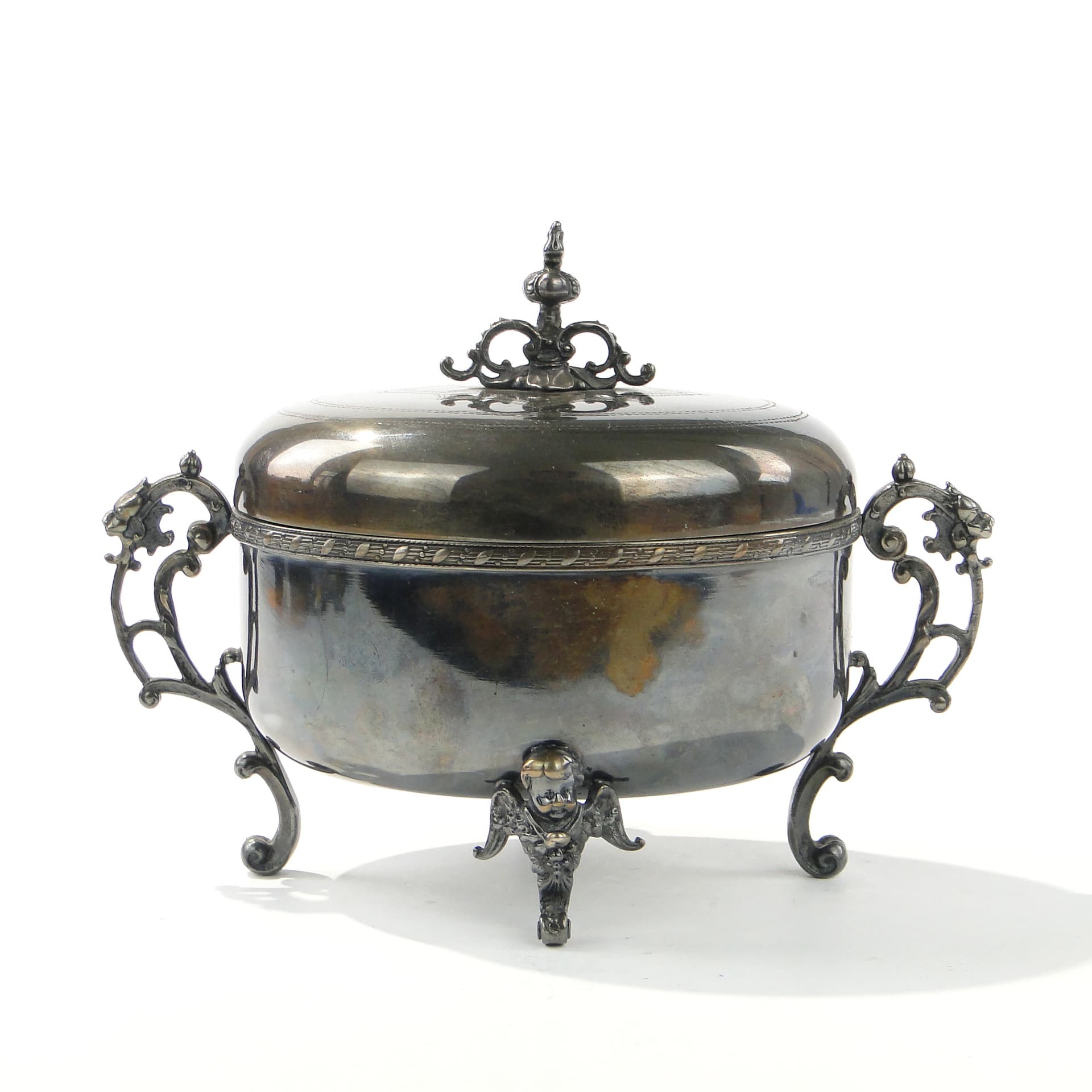 Sugar Bowl Fragetka, silver, brass, Poland, 1950s