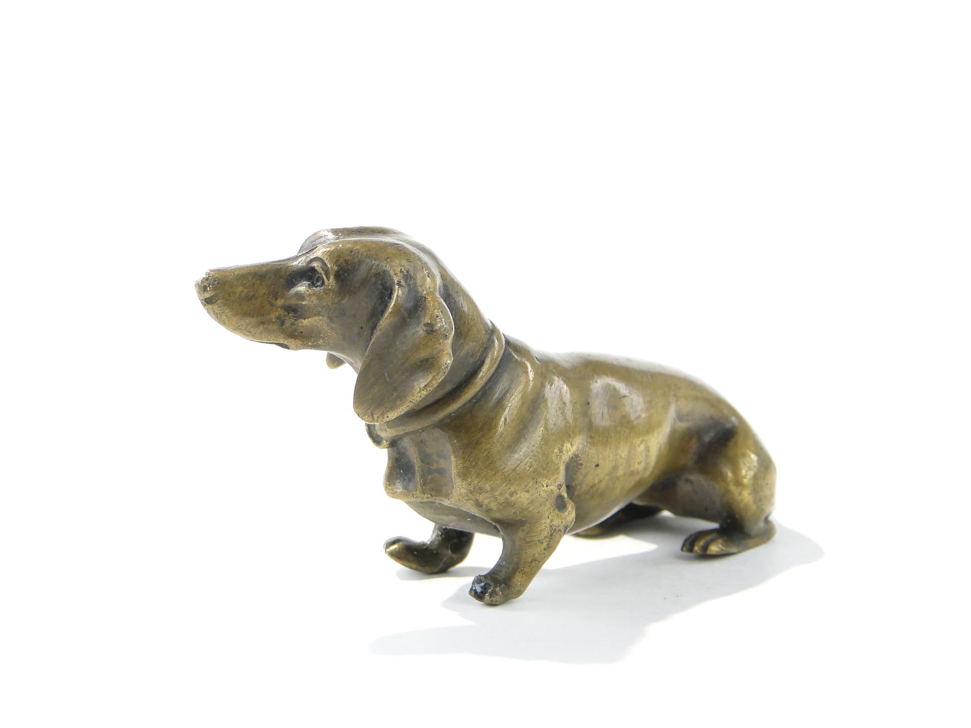 Figurka gabinetowa jamnik, wiedeński brąz, brązowy, brąz, XIX w. - 385644