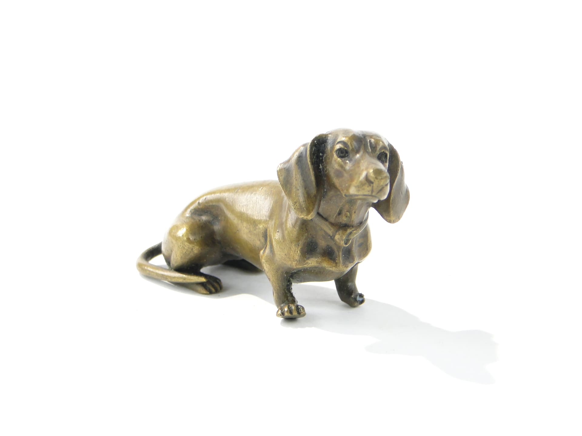 Figurka gabinetowa jamnik, wiedeński brąz, brązowy, brąz, XIX w. - 385641