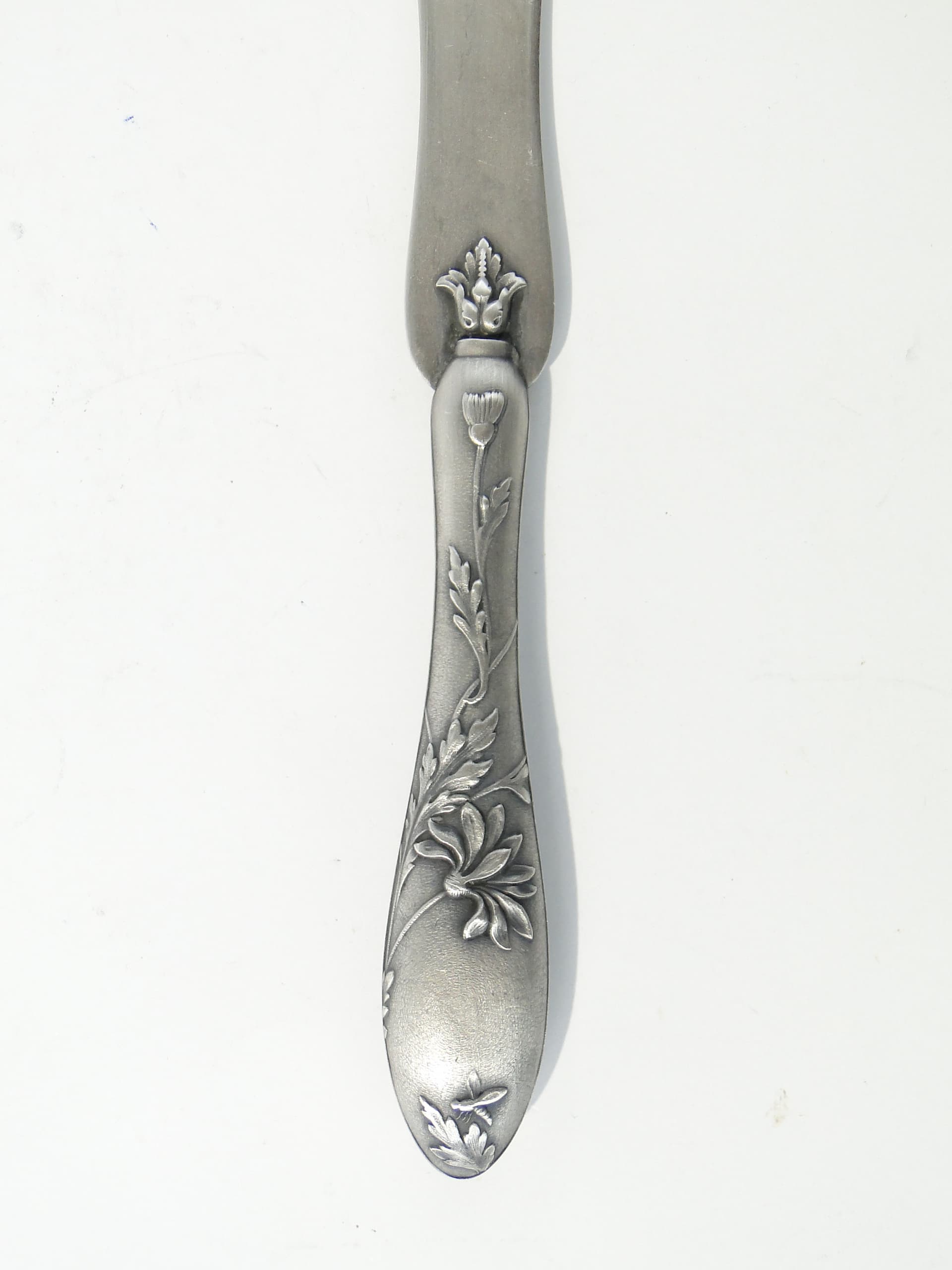 Nożyk do listów Art Nouveau, srebro matowe, stal nierdzewna, Francja, początek XX w. - 385708