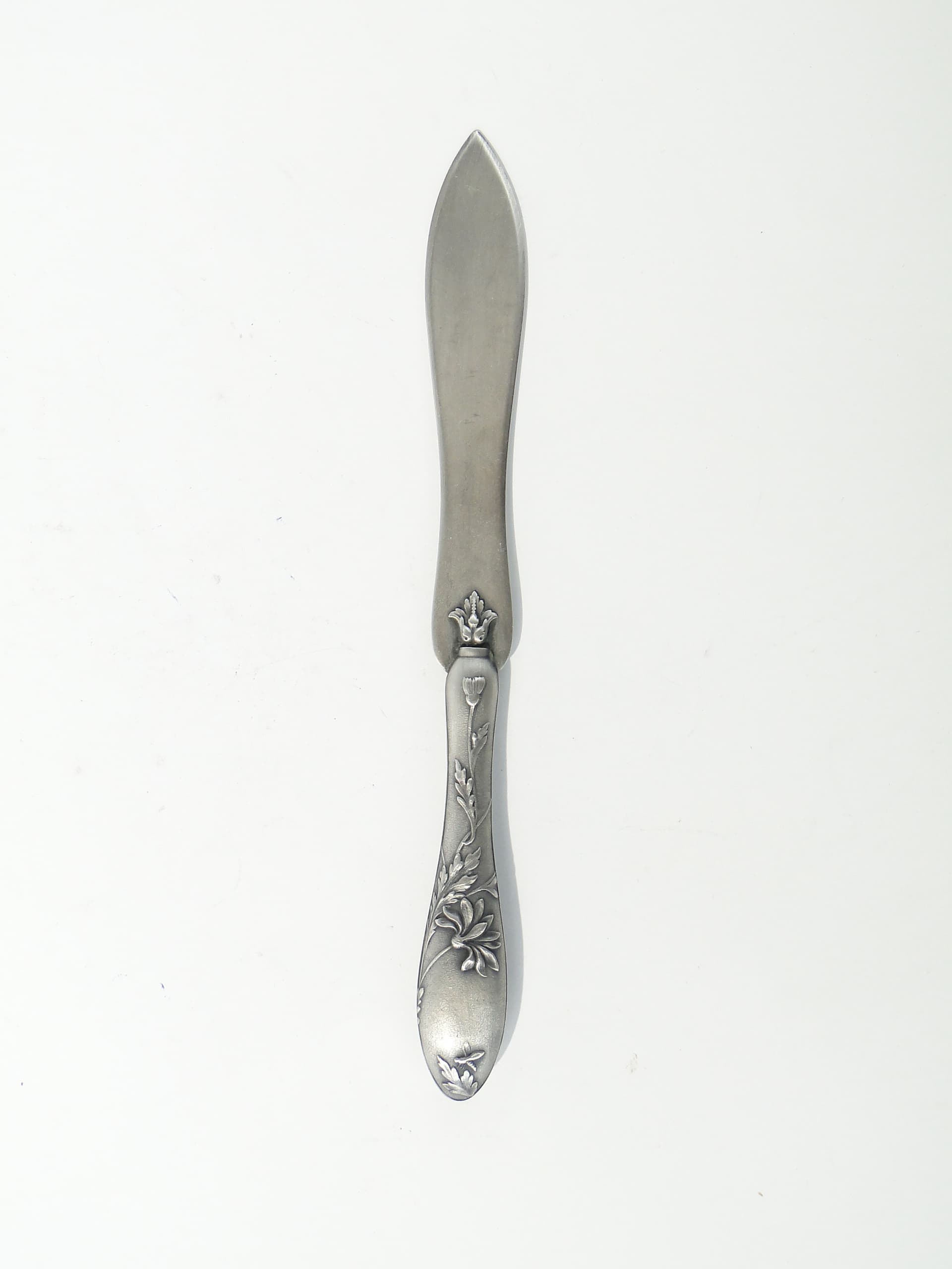 Nożyk do listów Art Nouveau, srebro matowe, stal nierdzewna, Francja, początek XX w. - 385709