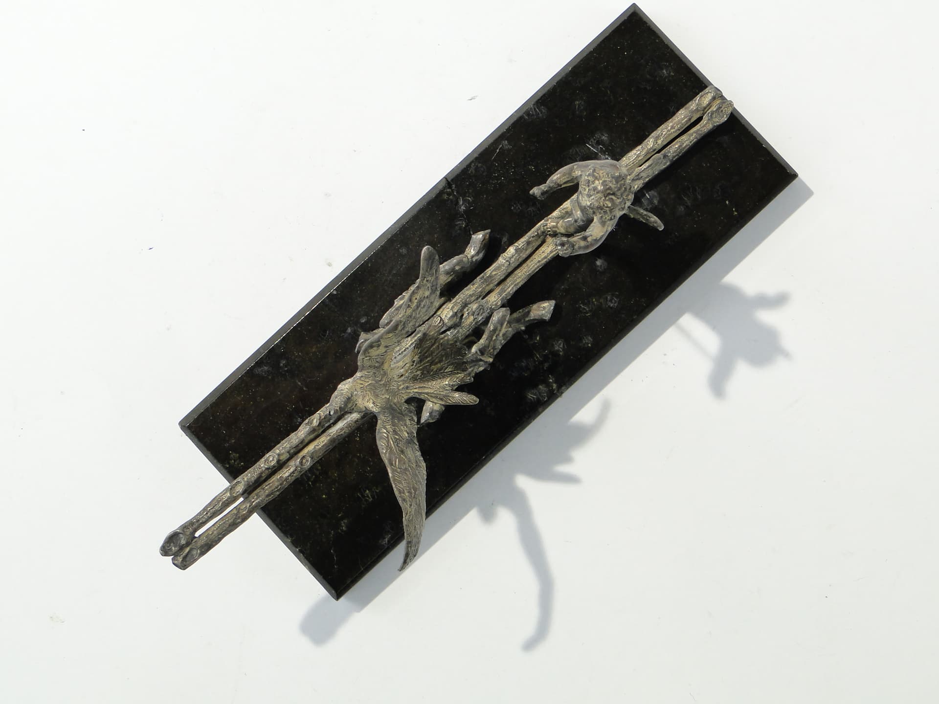 Przycisk do papieru Art Nouveau, czarny marmur, srebrzony metal, WMF, Niemcy, początek XX w. - 385804