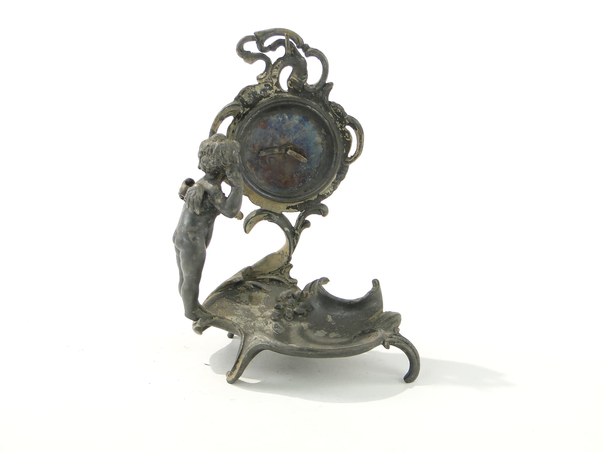 Jewelry tray with cherub, silver, silver-plated white metal, WMF, Germany, 1890s - 385822