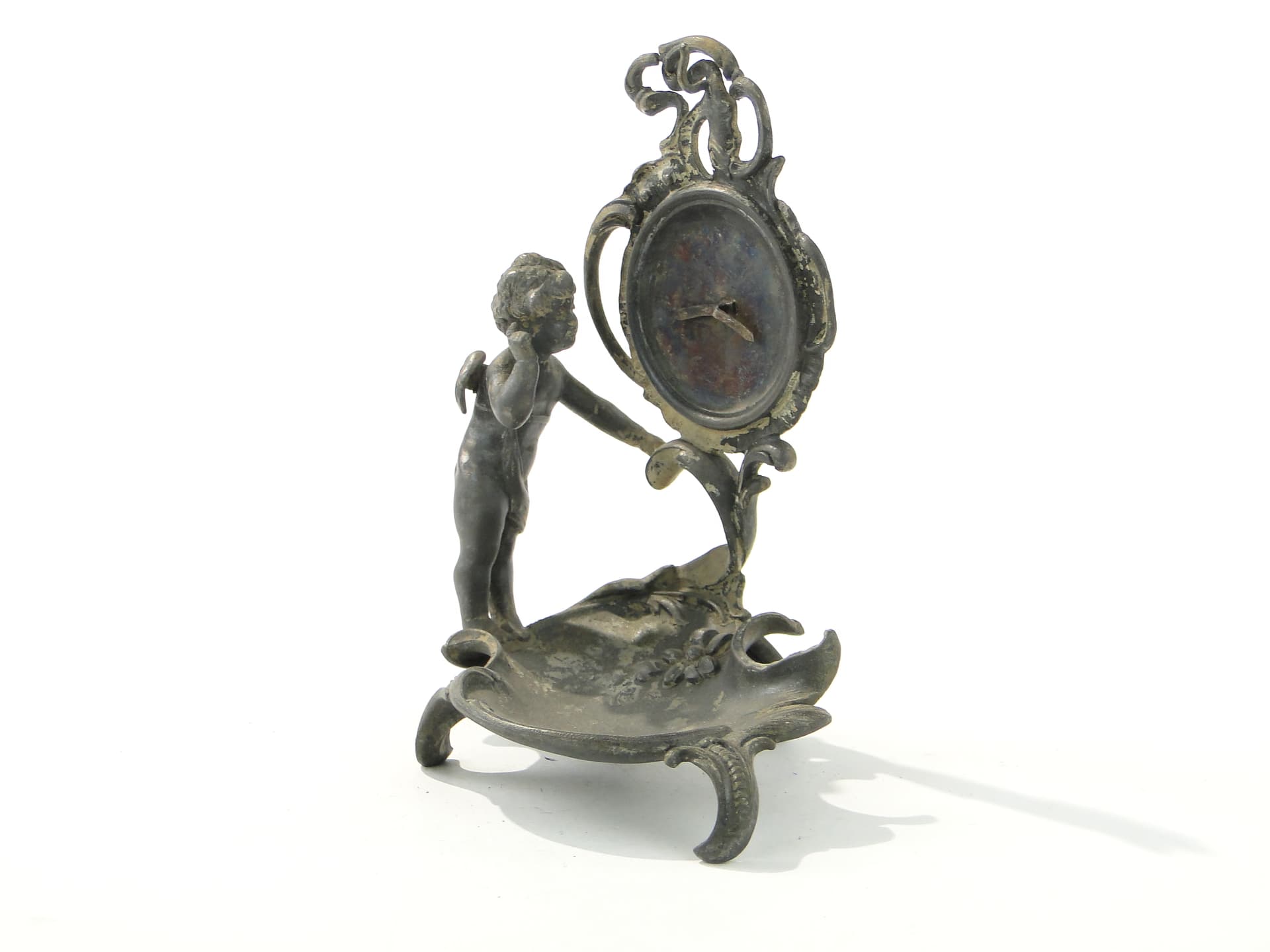 Jewelry tray with cherub, silver, silver-plated white metal, WMF, Germany, 1890s - 385830