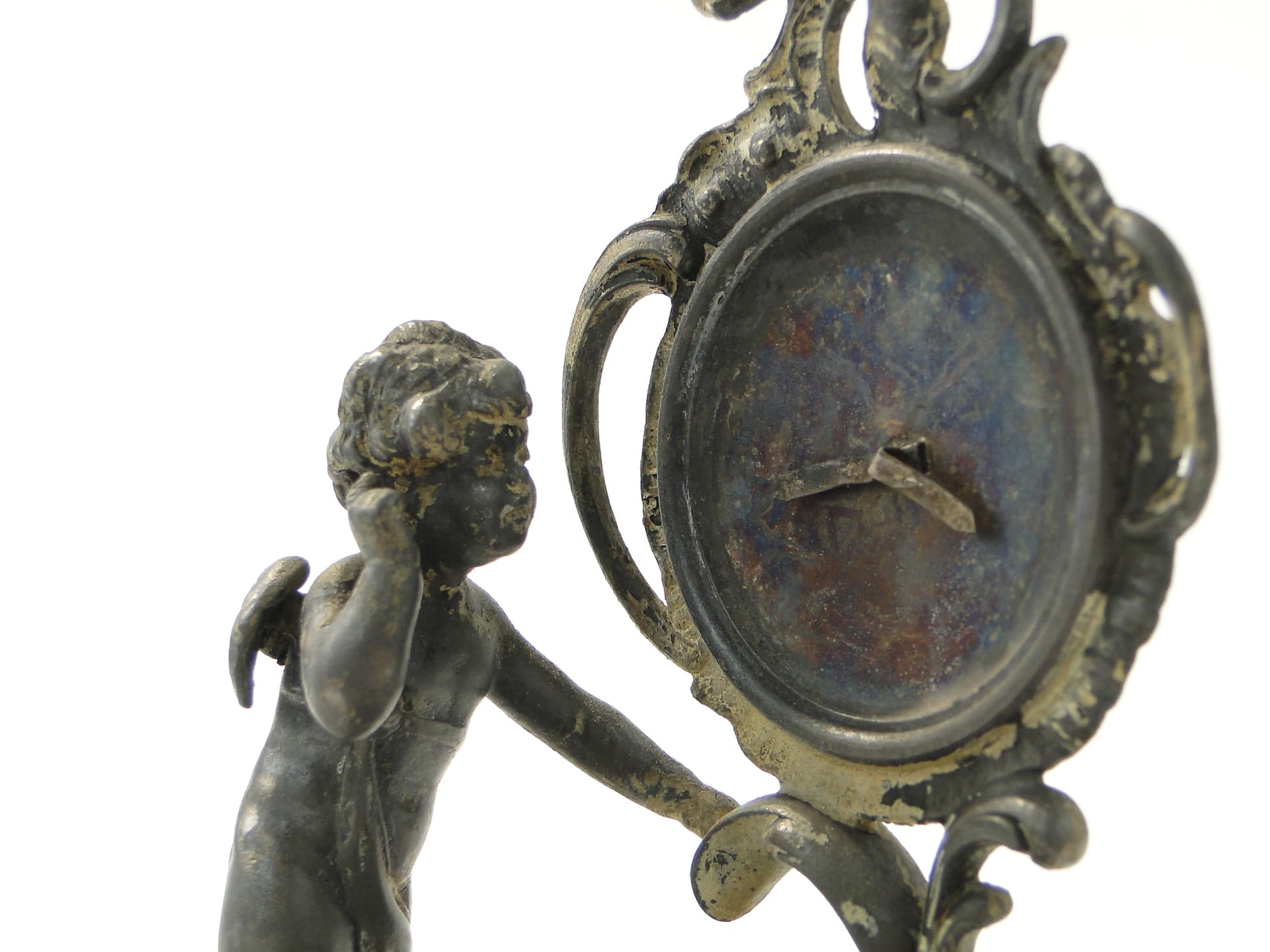 Jewelry tray with cherub, silver, silver-plated white metal, WMF, Germany, 1890s - 385832