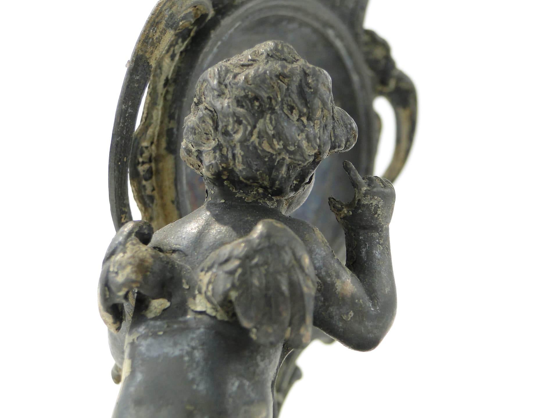 Jewelry tray with cherub, silver, silver-plated white metal, WMF, Germany, 1890s - 385825