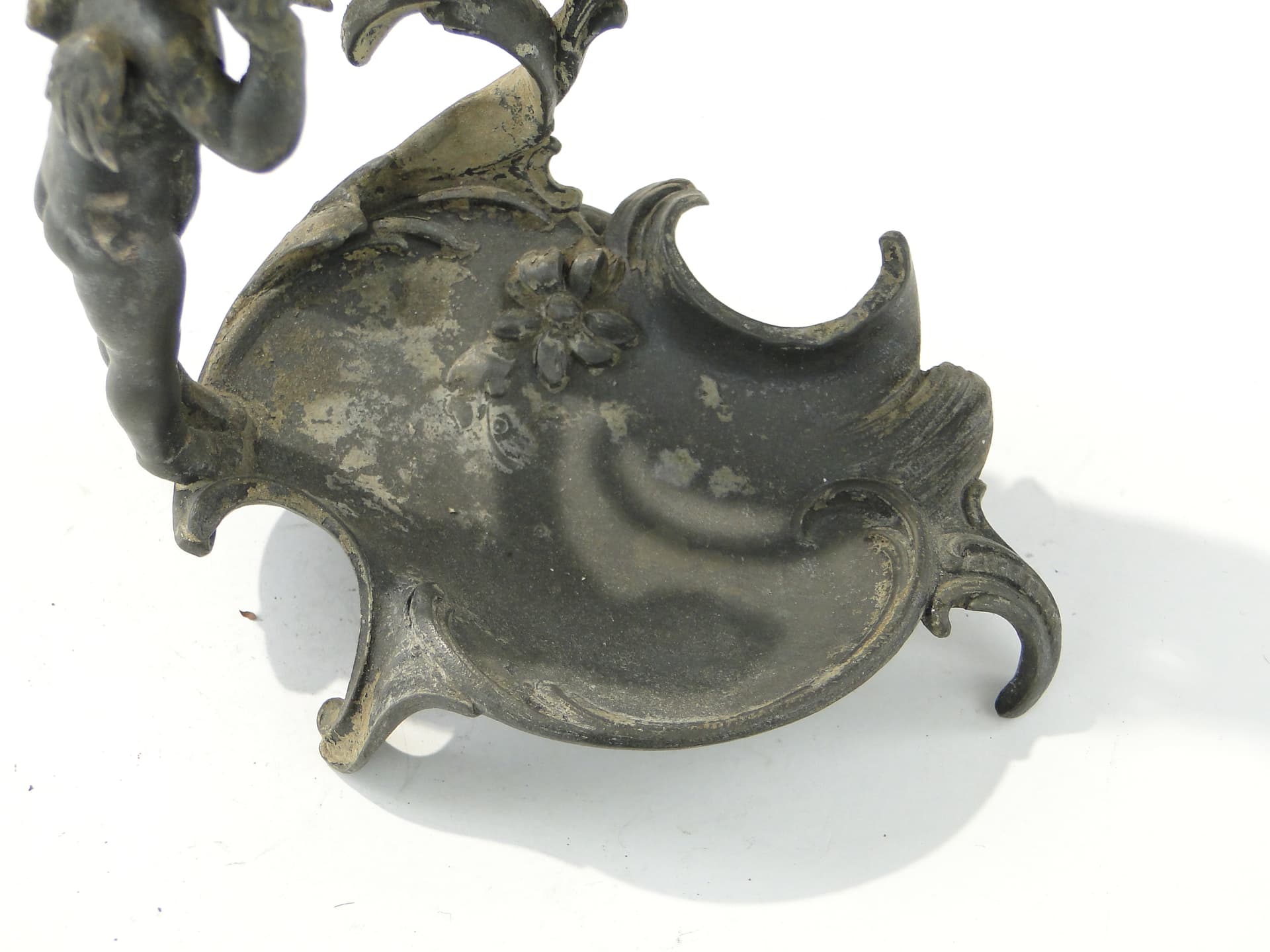 Jewelry tray with cherub, silver, silver-plated white metal, WMF, Germany, 1890s - 385826