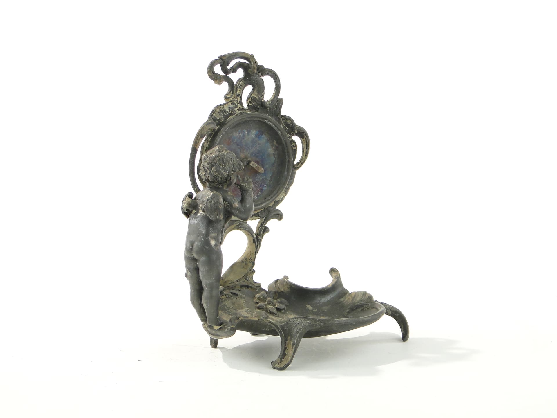 Jewelry tray with cherub, silver, silver-plated white metal, WMF, Germany, 1890s - 385828