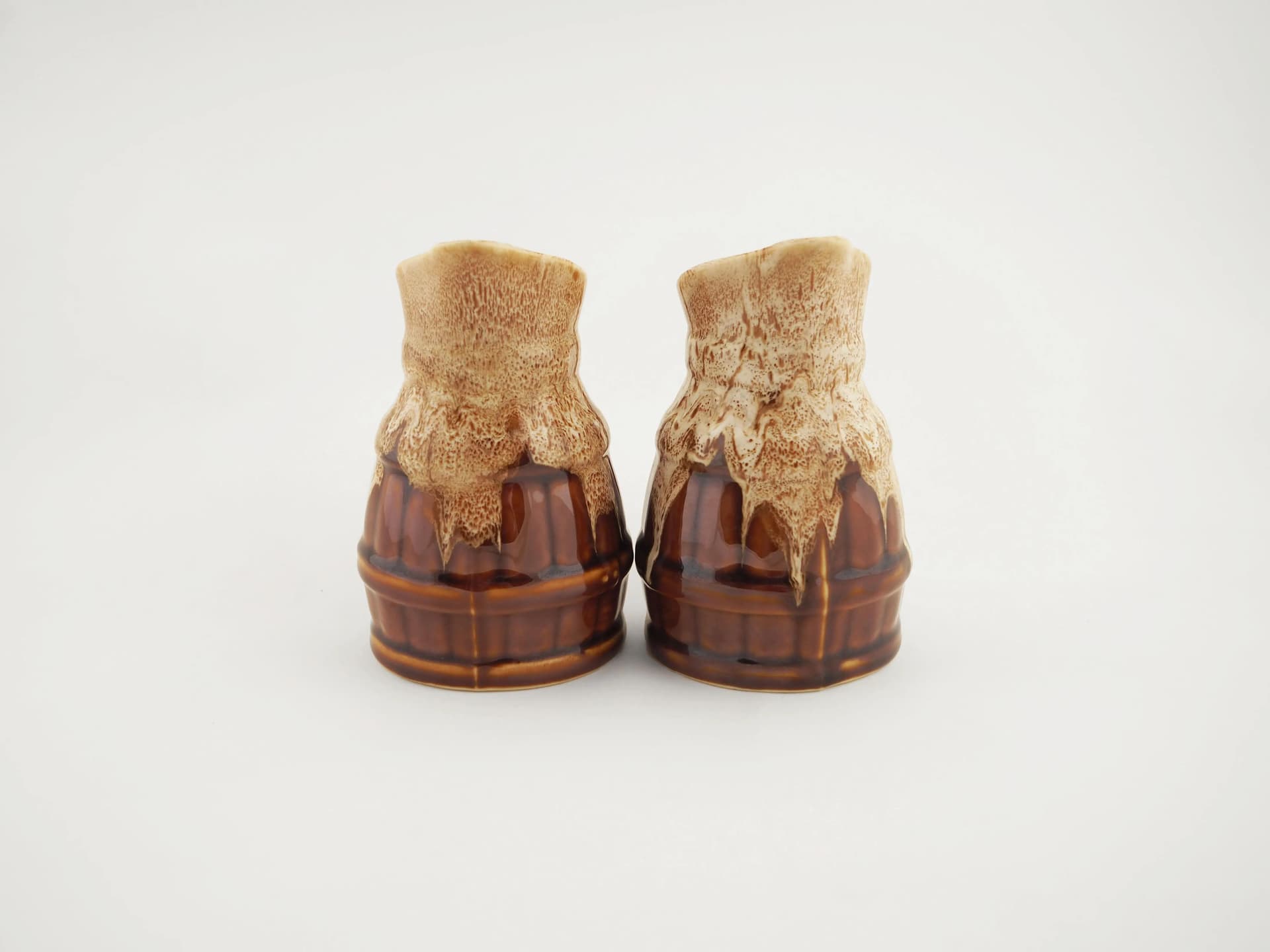 Set of creamers, brown beige ceramics, Denmark, 1970s. - 28357