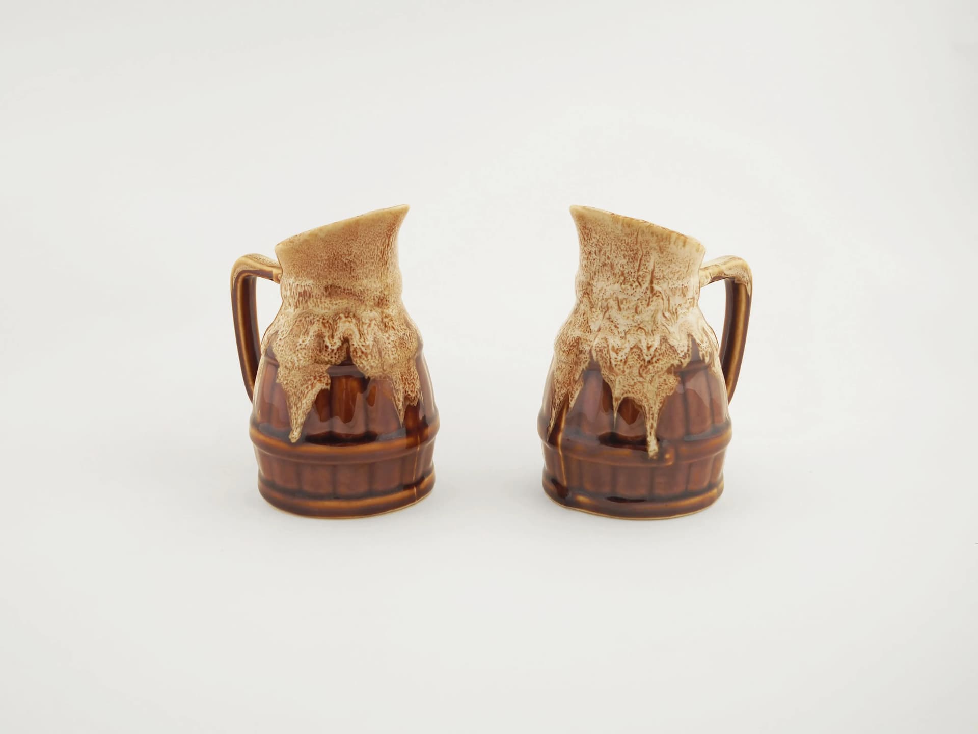 Set of creamers, brown beige ceramics, Denmark, 1970s. - 28356