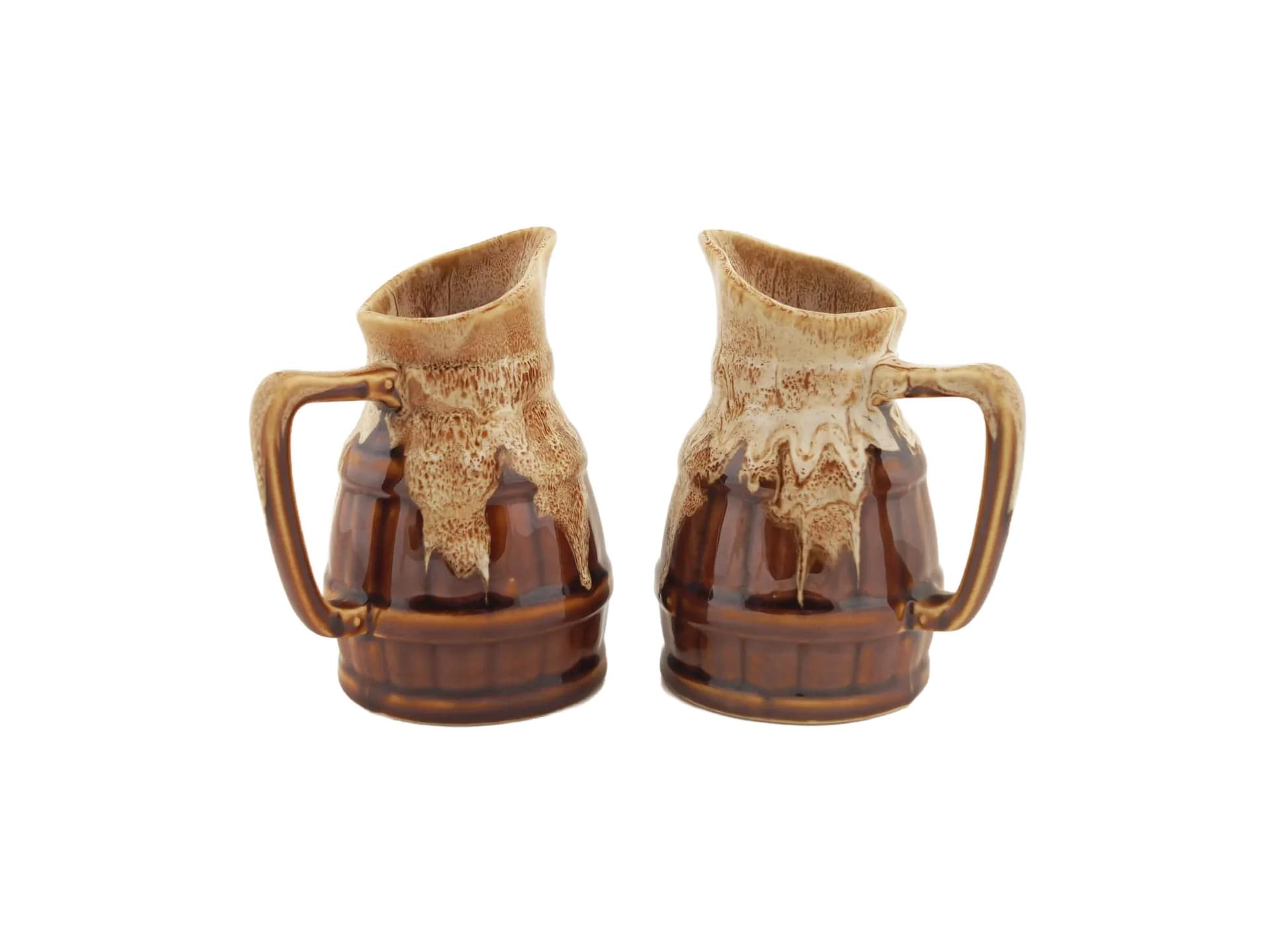 Set of creamers, brown beige ceramics, Denmark, 1970s.