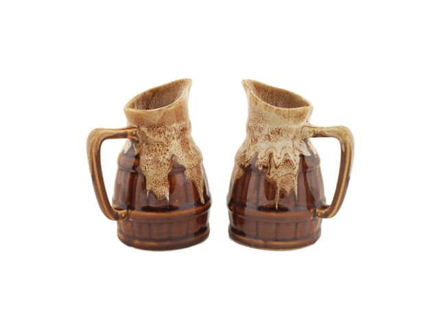 Set of creamers, brown beige ceramics, Denmark, 1970s. - DIMENSION