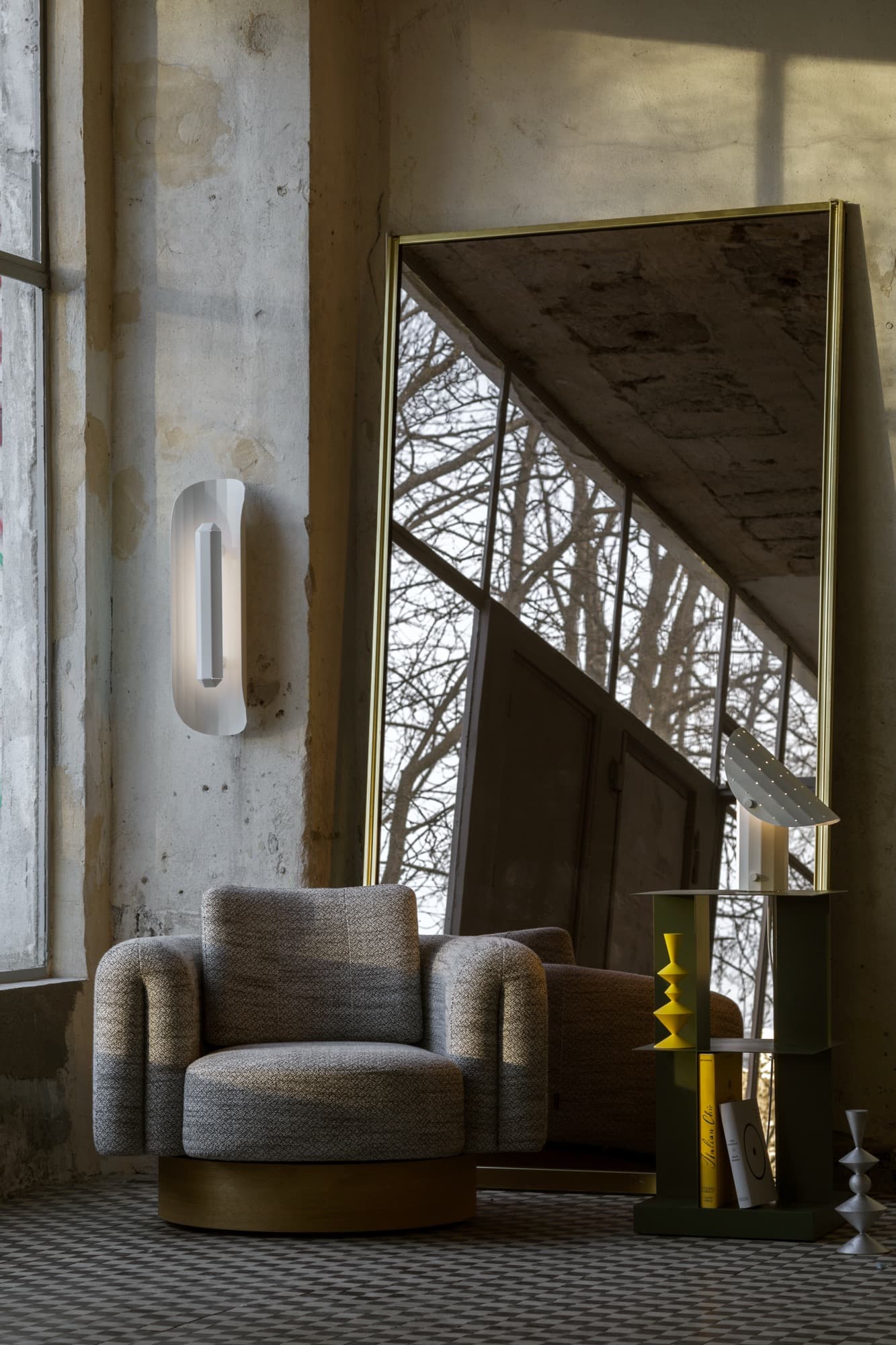 Lampa stojąca APOLIN z perforacją 30 cm biały, Kaspa x Grynasz Studio - 6426