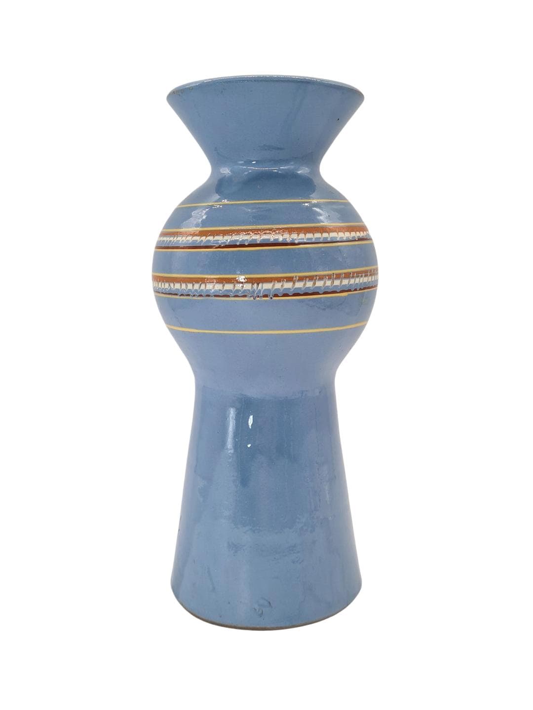 Wazon Mid-Century Modern, niebieski, ceramika, Europa, lata 60.