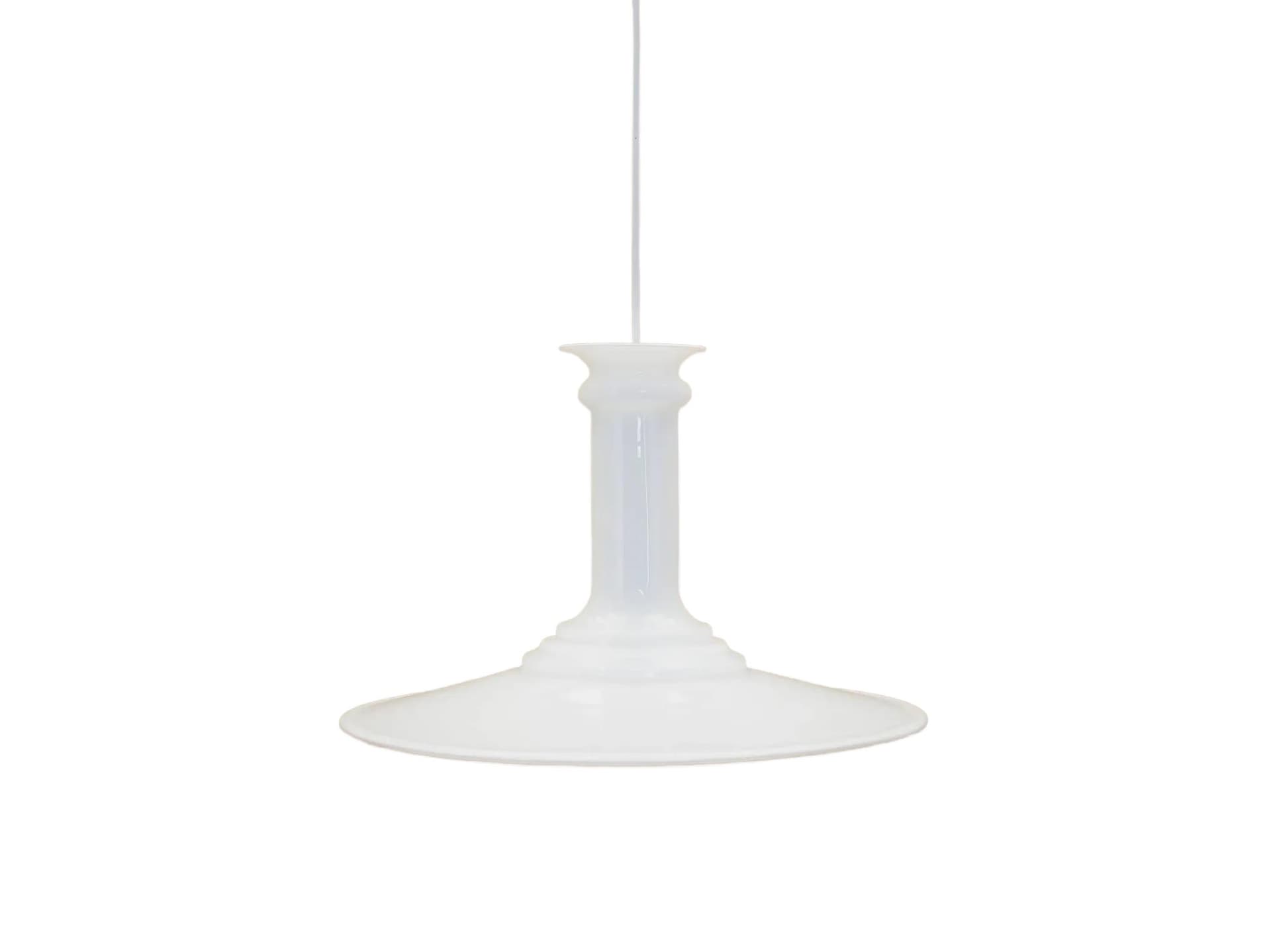 Lampa wisząca Mythos, szkło biały, proj. S. Werner, Holmegaard, Dania, lata 70.