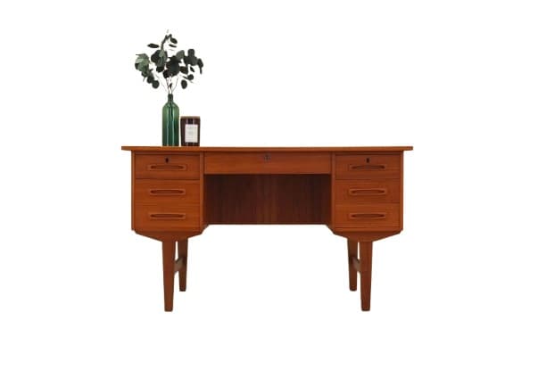Desk, orange teak, Denmark, 1960s