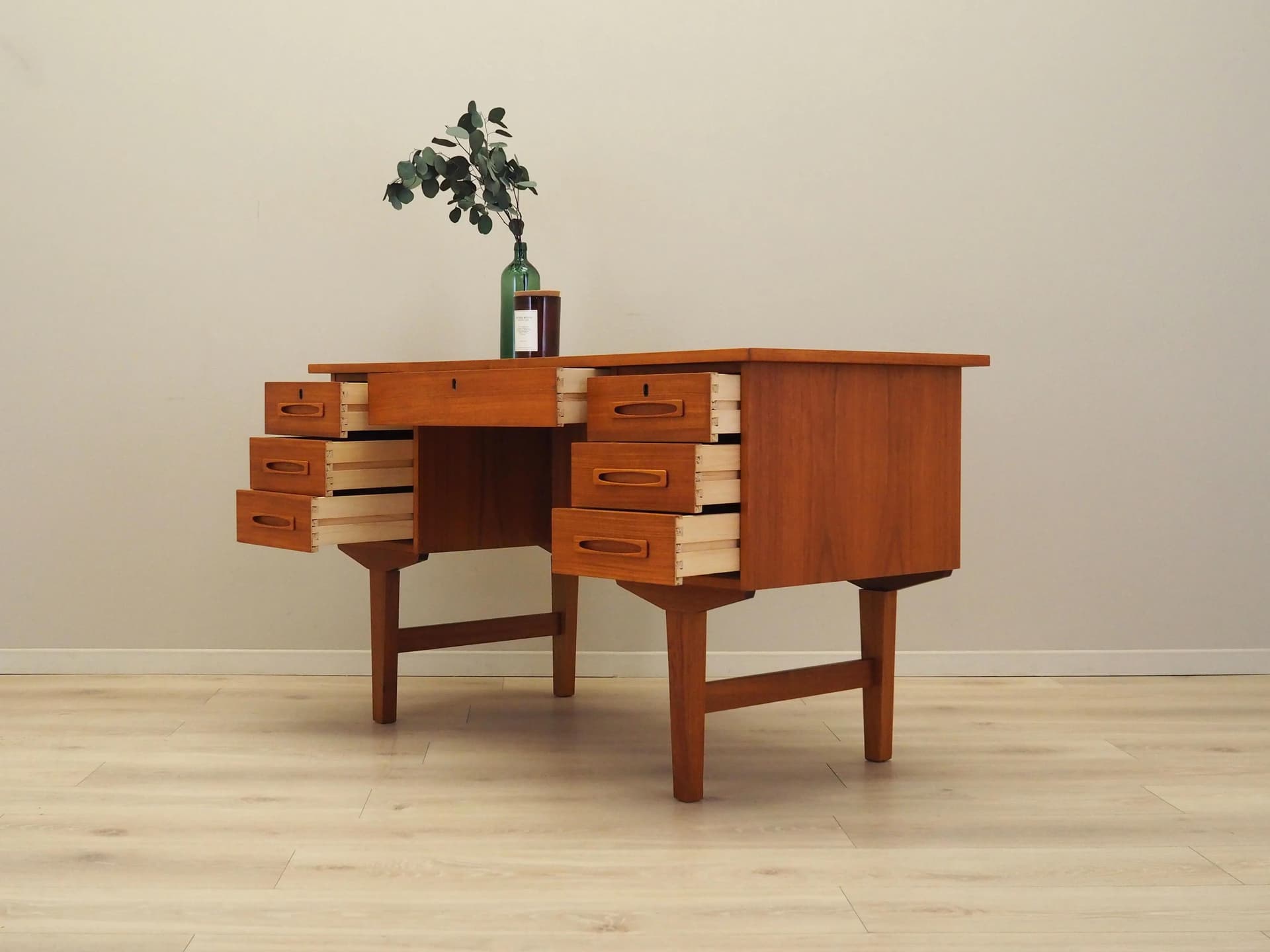 Desk, orange teak, Denmark, 1960s - 28668