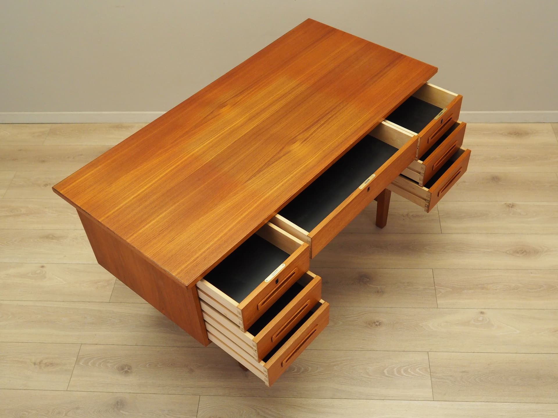 Desk, orange teak, Denmark, 1960s - 66068