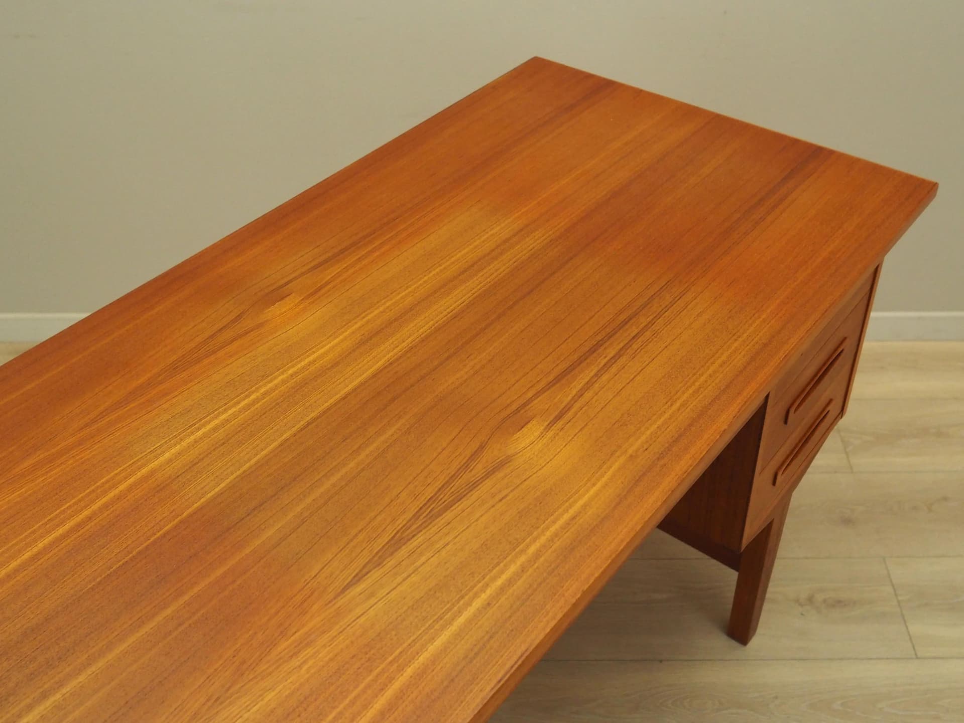Desk, orange teak, Denmark, 1960s - 28672