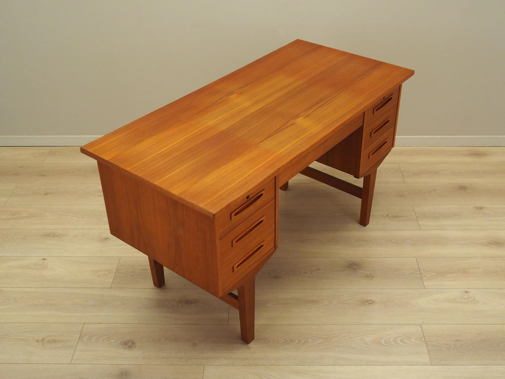 Desk, orange teak, Denmark, 1960s - 28671