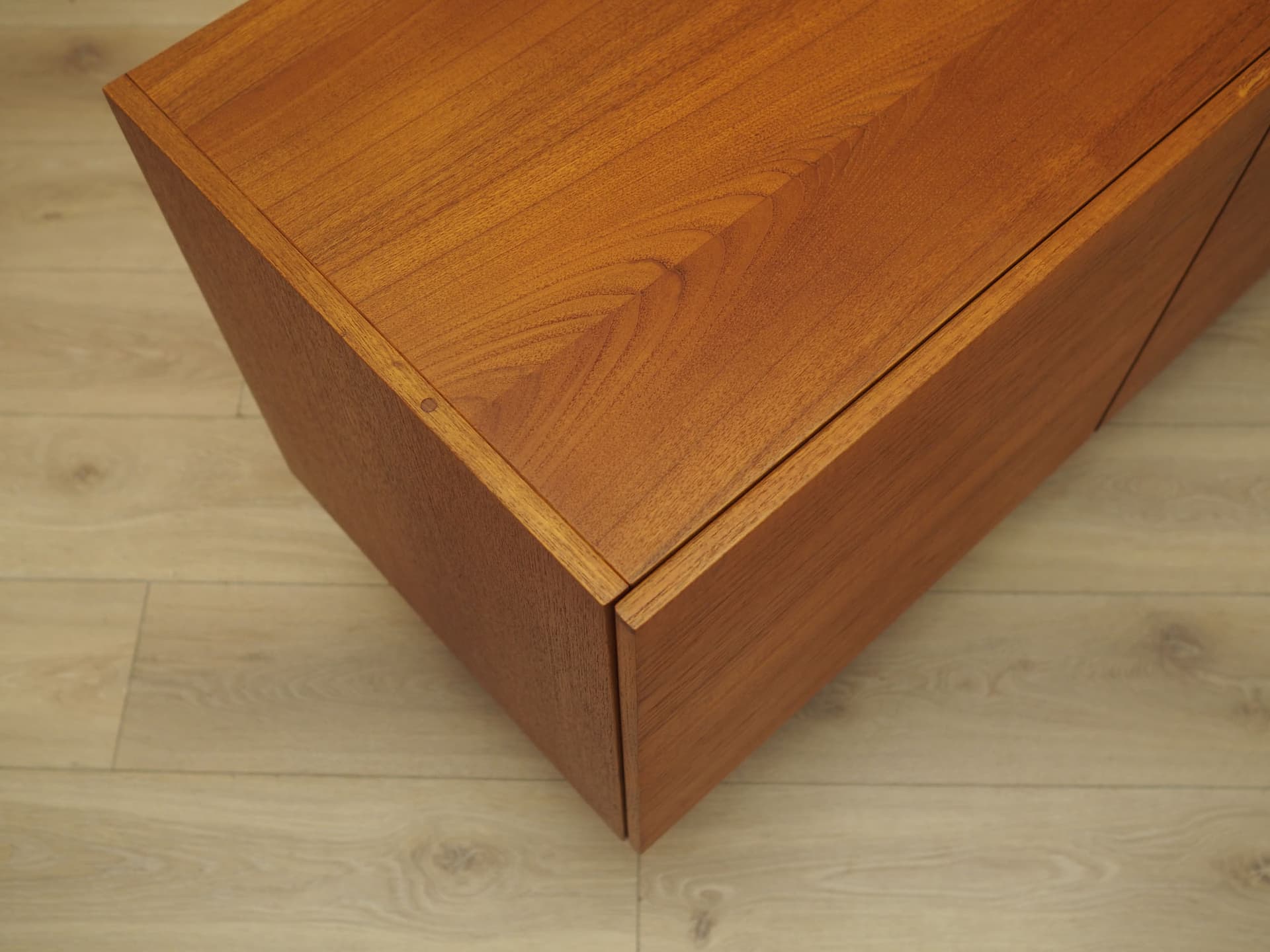 Cabinet, brown teak, black wood legs, Denmark, 1960s. - 387696