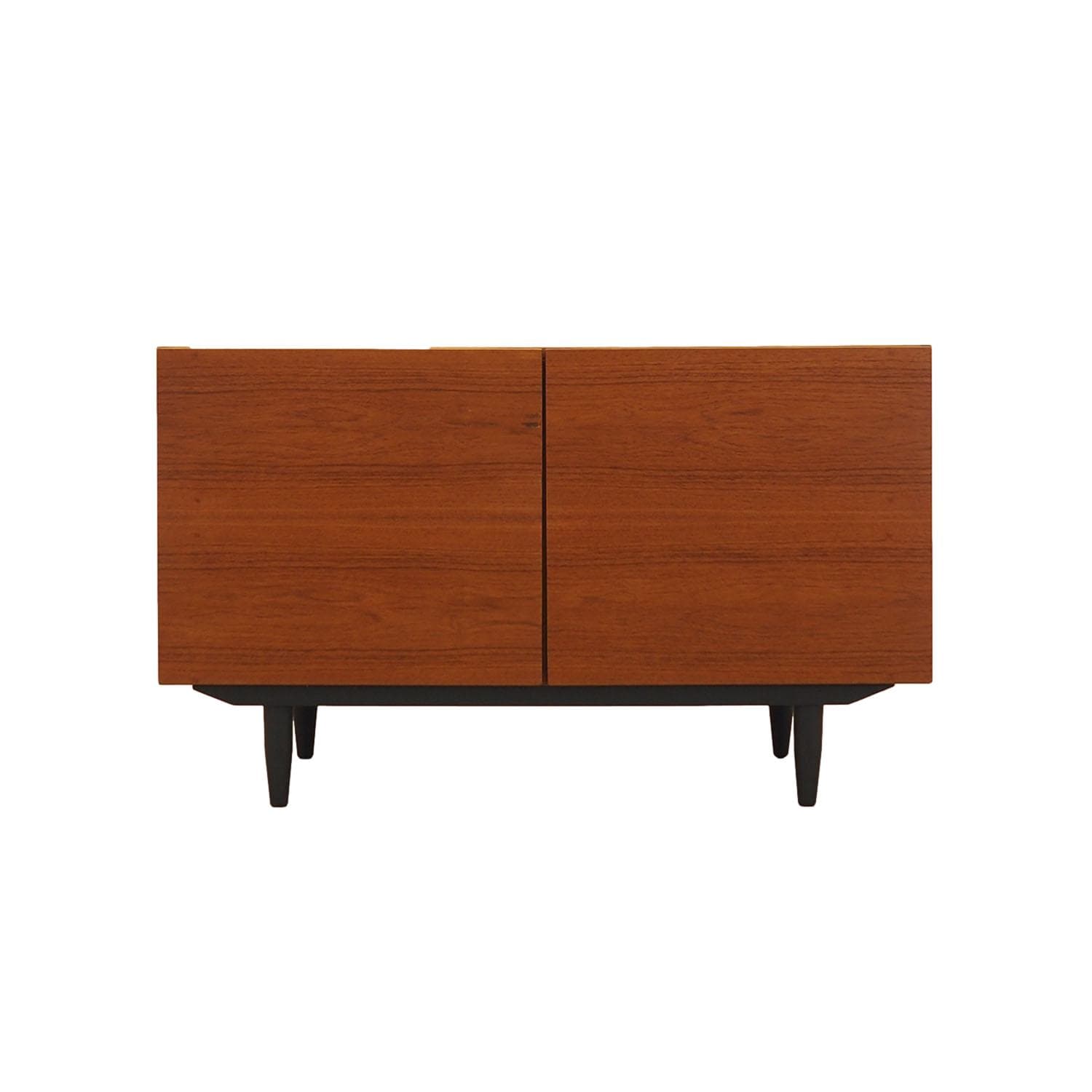 Cabinet, brown teak, black wood legs, Denmark, 1960s.