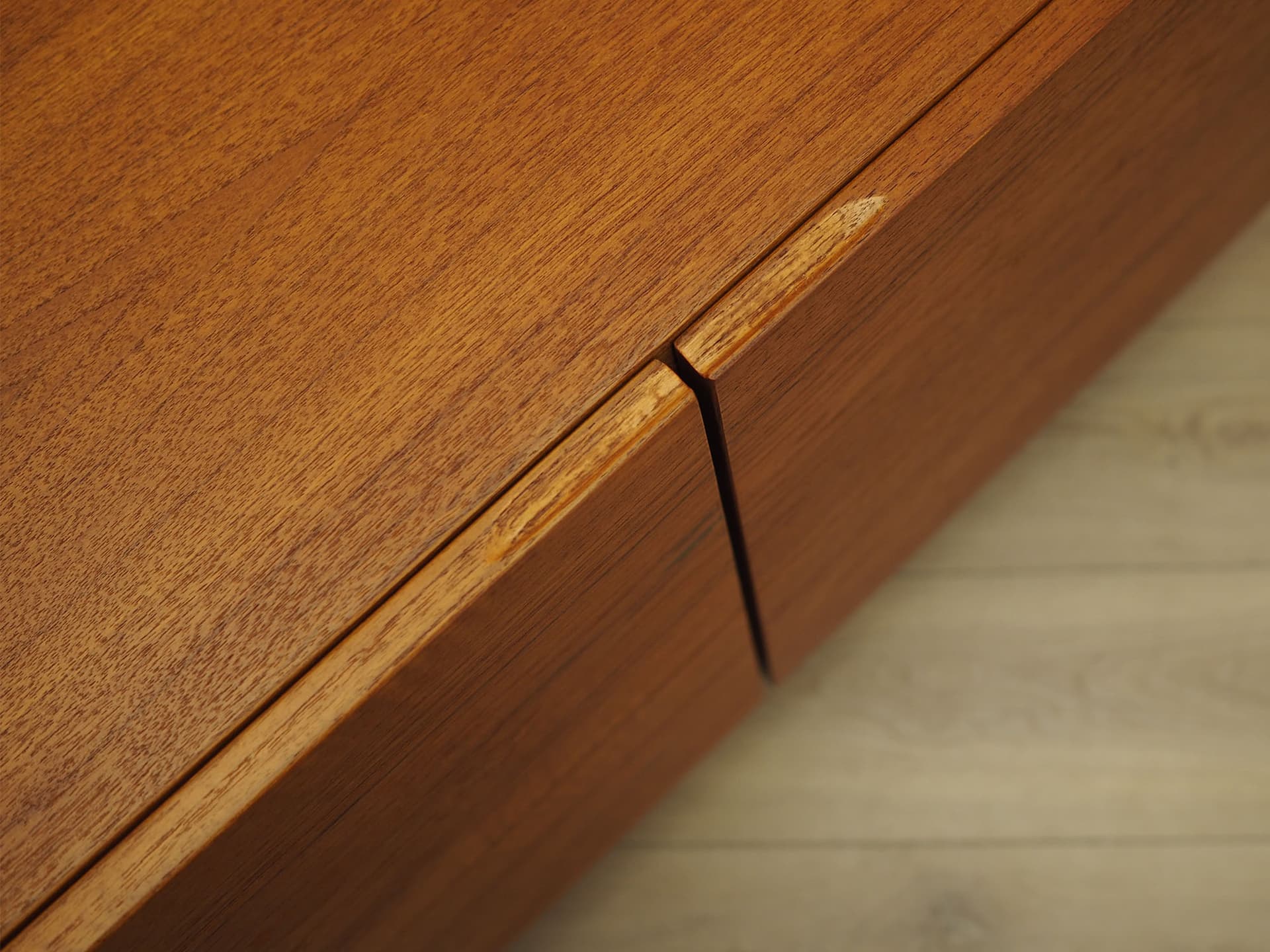 Cabinet, brown teak, black wood legs, Denmark, 1960s. - 387698