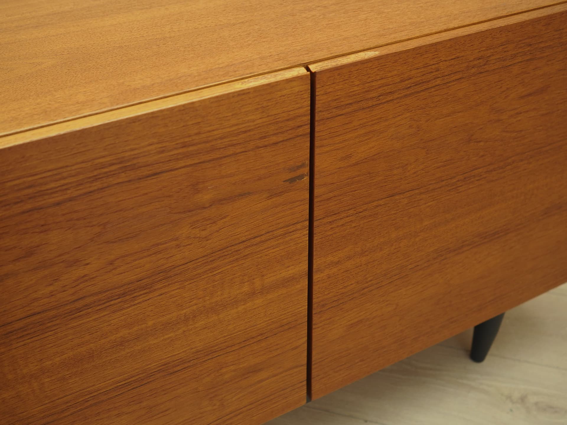 Cabinet, brown teak, black wood legs, Denmark, 1960s. - 387700