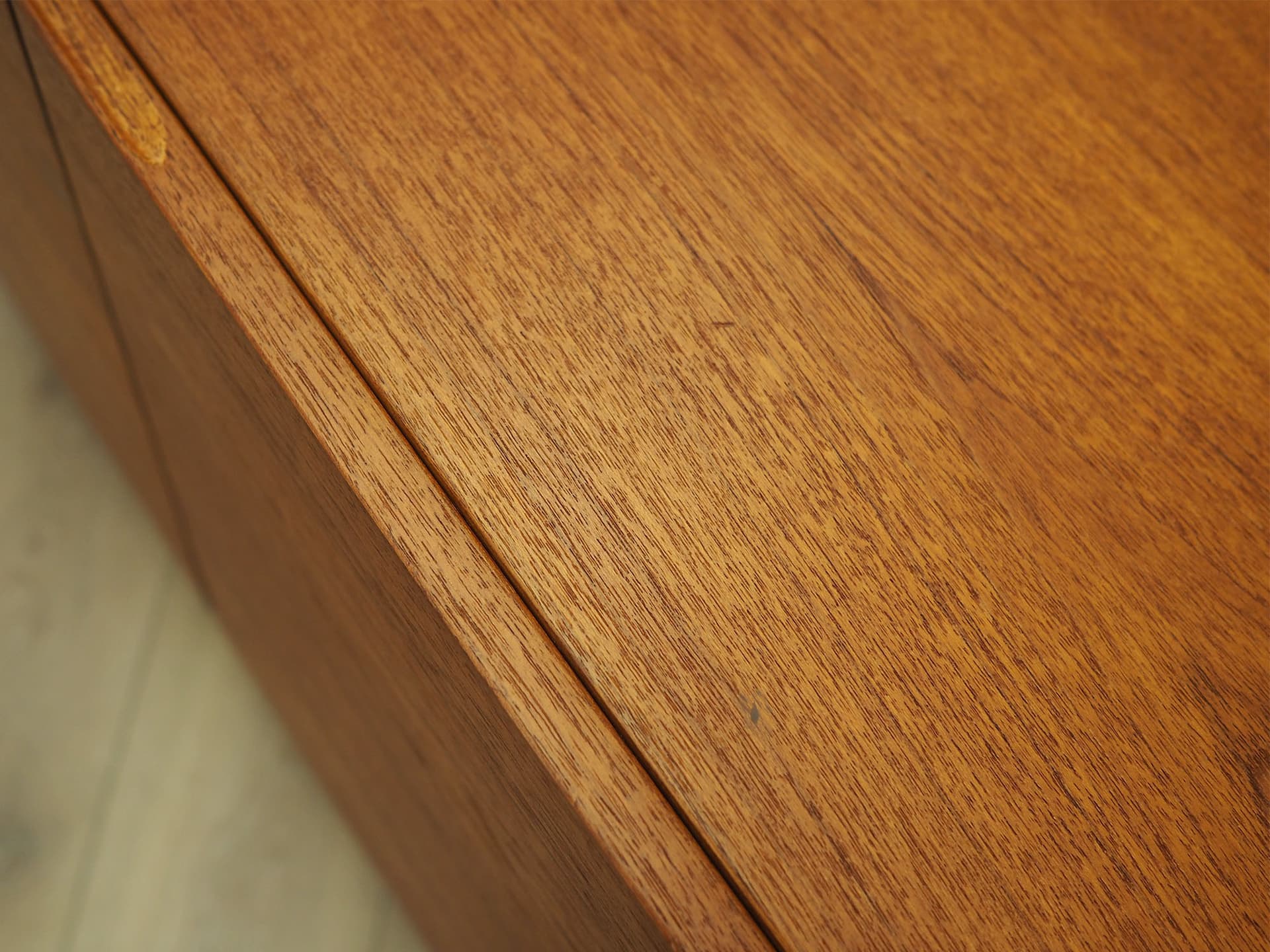 Cabinet, brown teak, black wood legs, Denmark, 1960s. - 387703