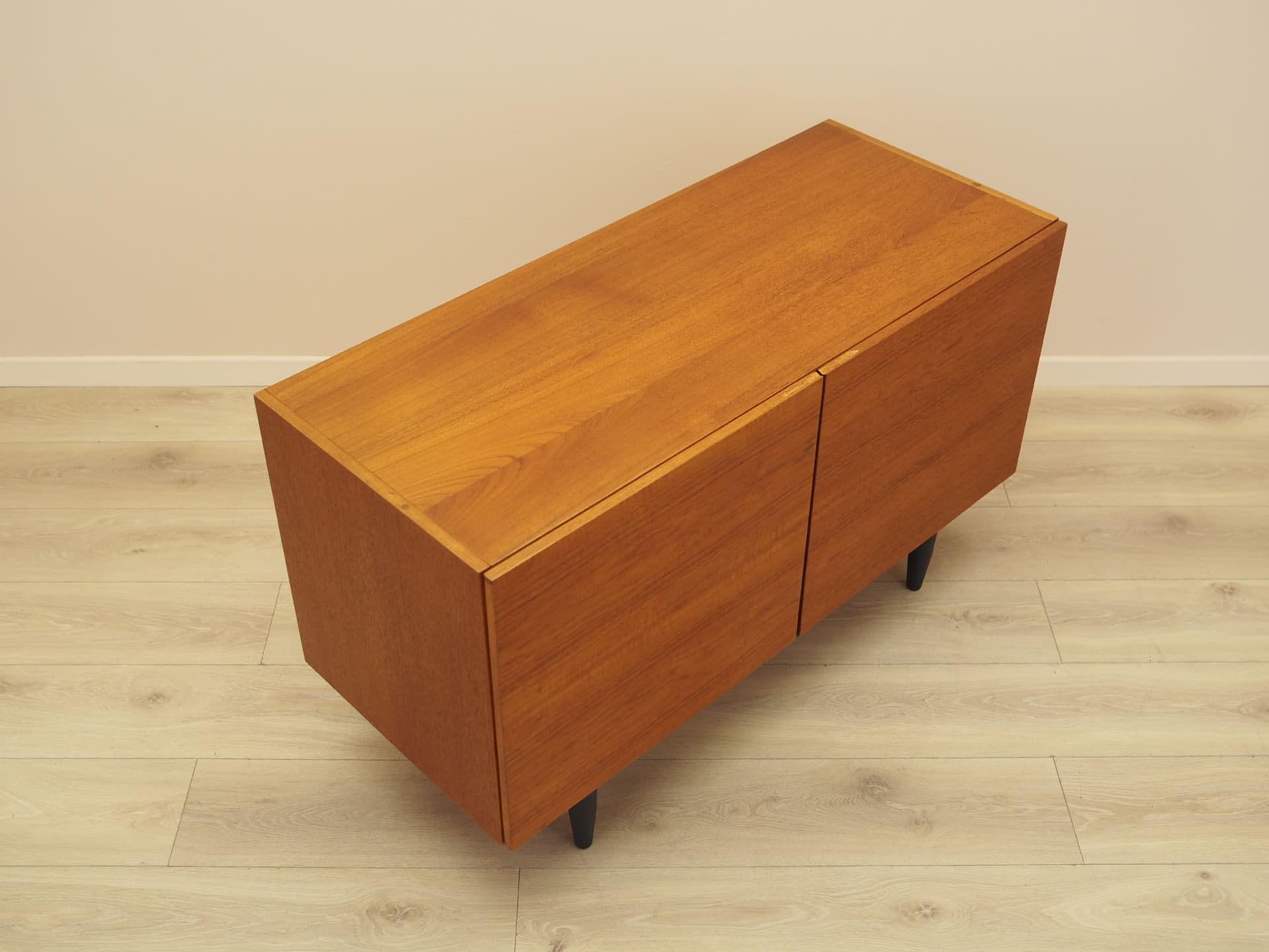 Cabinet, brown teak, black wood legs, Denmark, 1960s. - 387695