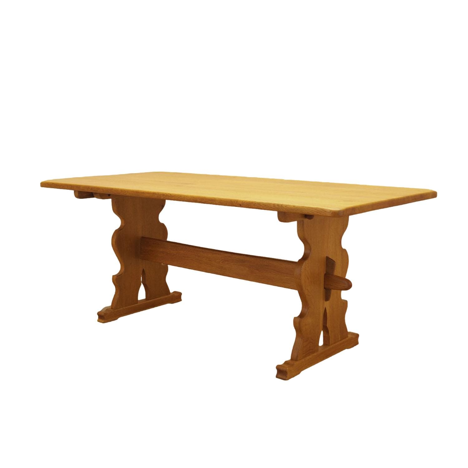 Dining table, brown oak, Denmark, 1960s.