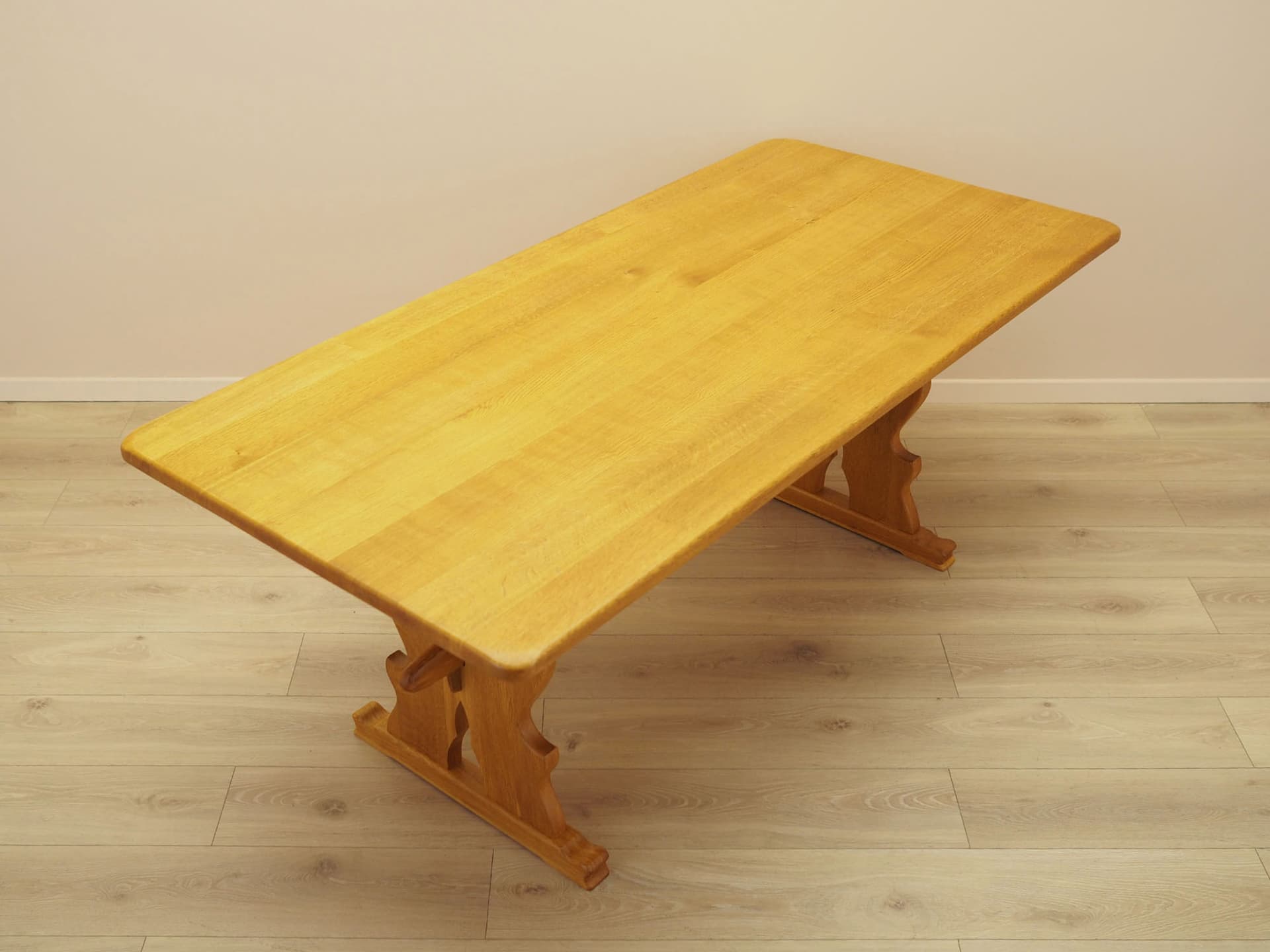 Dining table, brown oak, Denmark, 1960s. - 387734