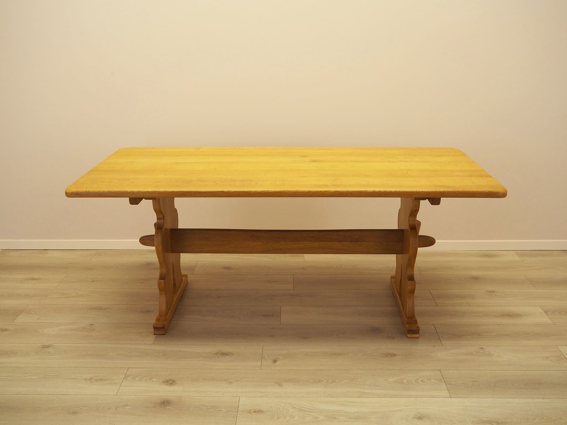 Dining table, brown oak, Denmark, 1960s. - 387743