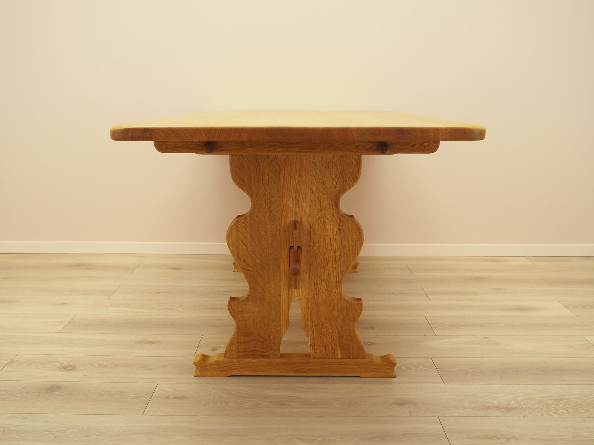 Dining table, brown oak, Denmark, 1960s. - 387733