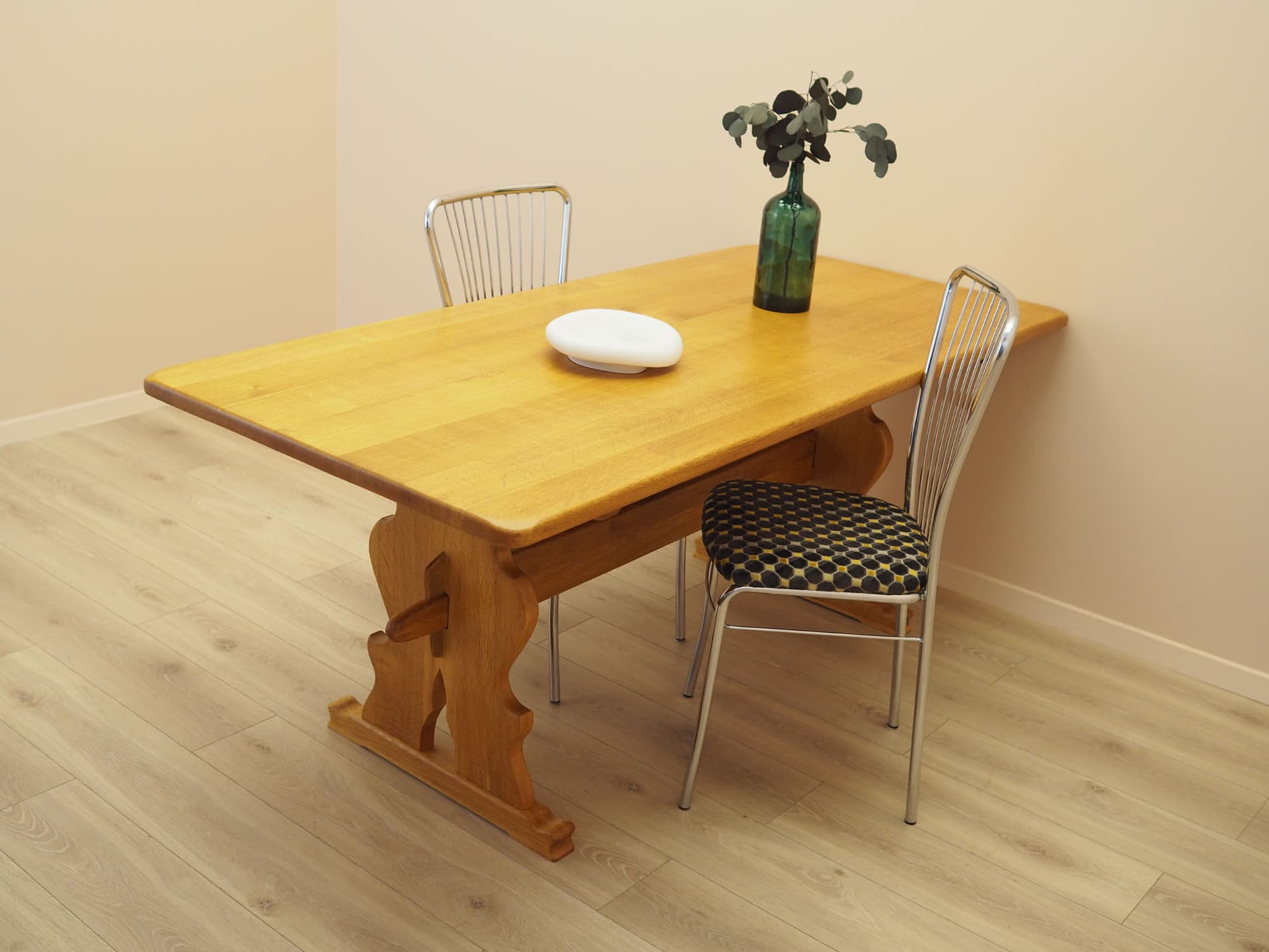 Dining table, brown oak, Denmark, 1960s. - 387732