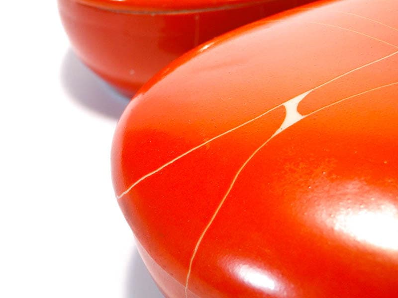 Bonbonniere New Look, orange red beige, porcelain stoneware, Chodzież, Poland, 1960s. - 387780