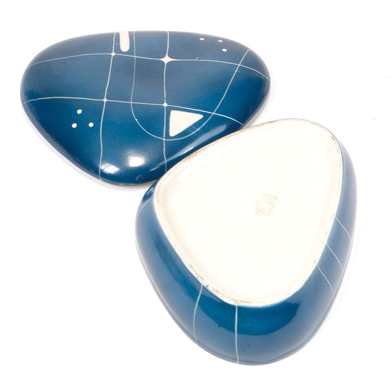 Bonbonniere New Look, blue white, porcelain, Chodzież, Poland, 1960s. - 387789