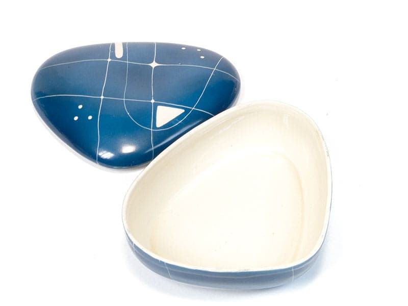 Bonbonniere New Look, blue white, porcelain, Chodzież, Poland, 1960s. - 387788