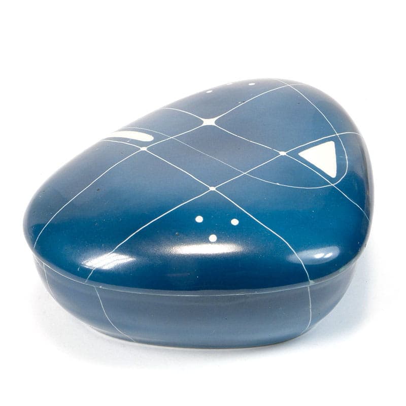 Bonbonniere New Look, blue white, porcelain, Chodzież, Poland, 1960s. - 387787