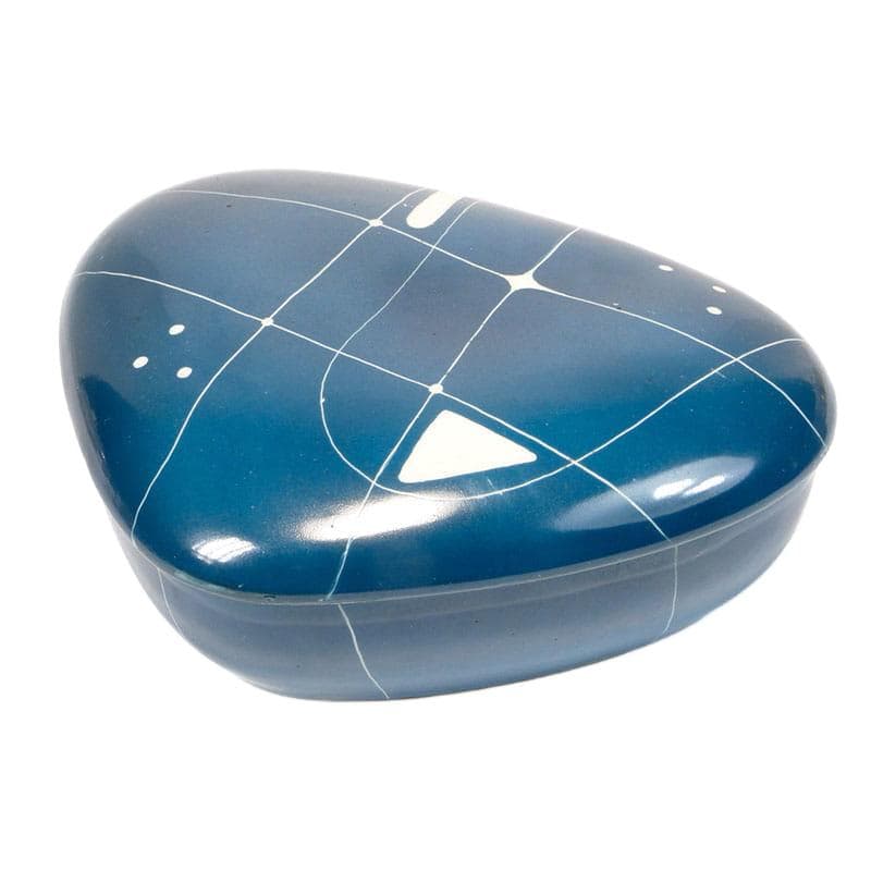 Bonbonniere New Look, blue white, porcelain, Chodzież, Poland, 1960s.